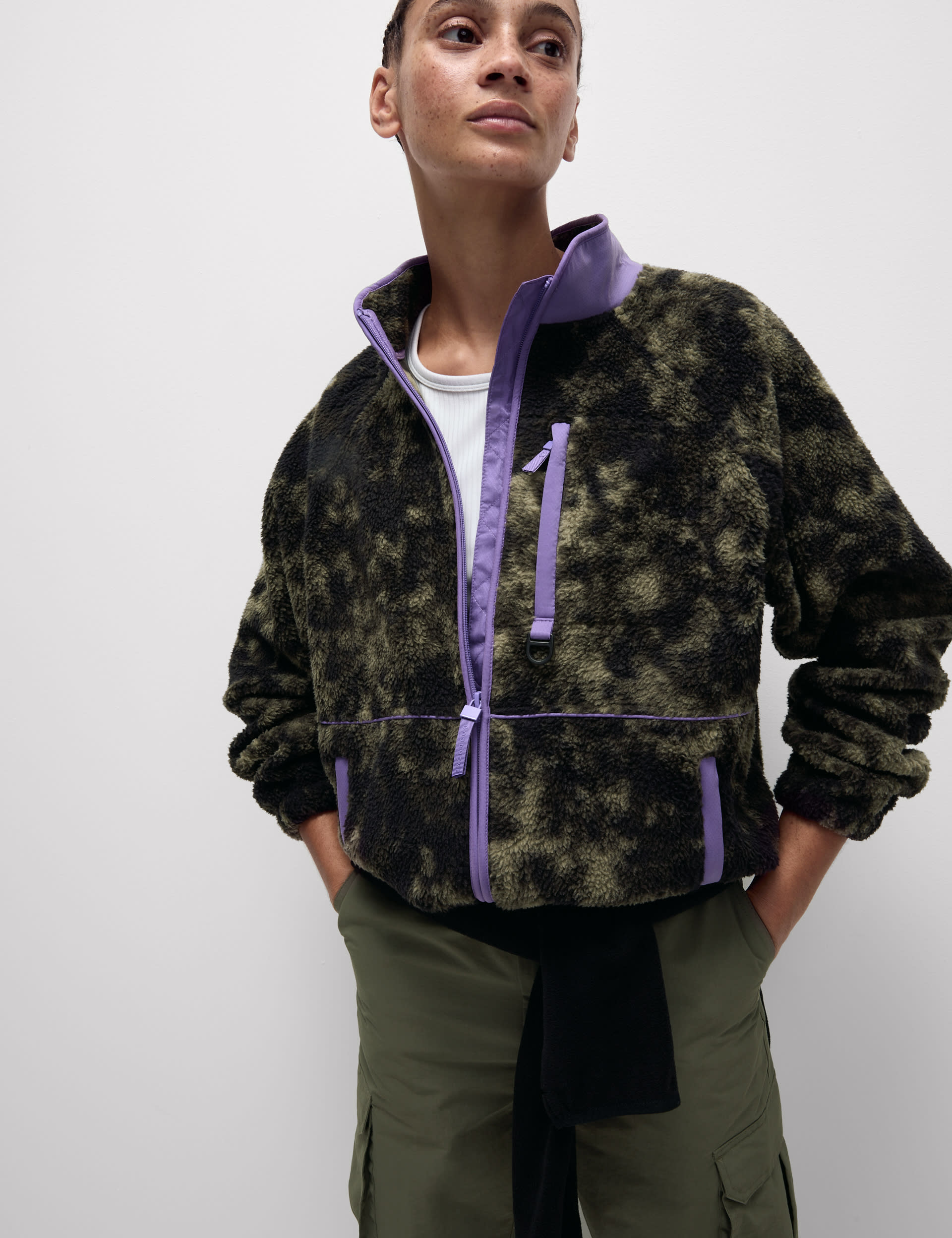Zip up borg jacket outlet