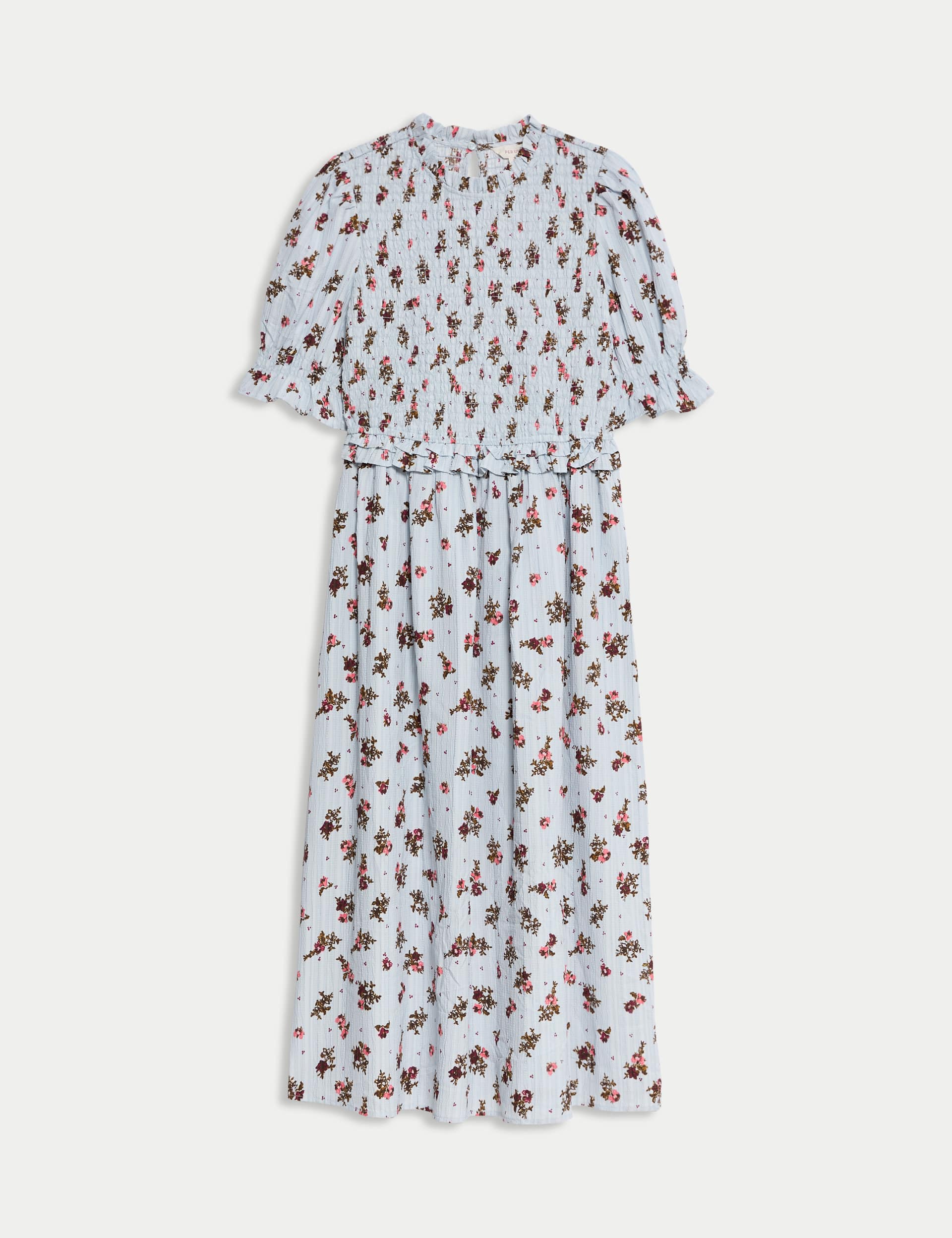 Floral Crew Neck Midi Dress