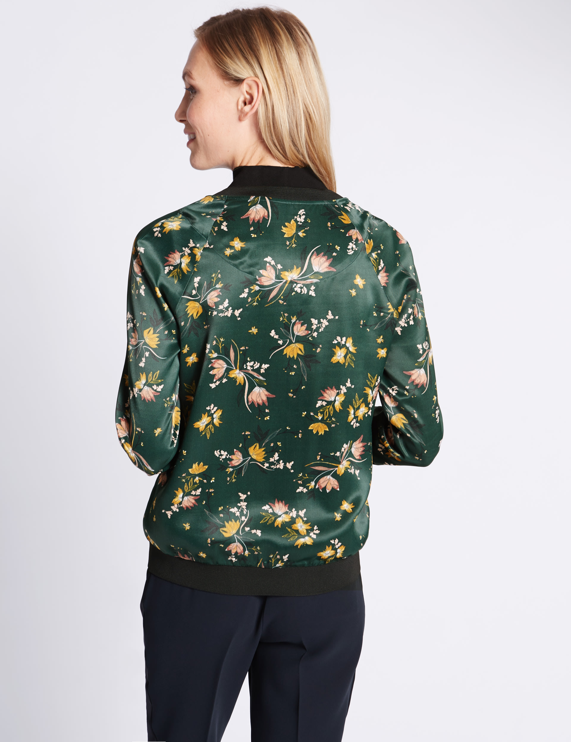Blossom print bomber jacket sales
