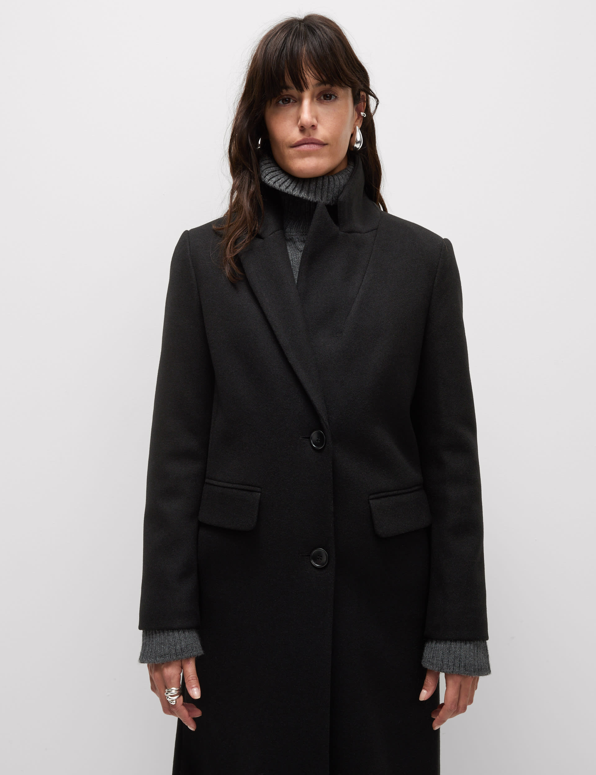 Single Breasted Longline Tailored Coat M S Collection M S