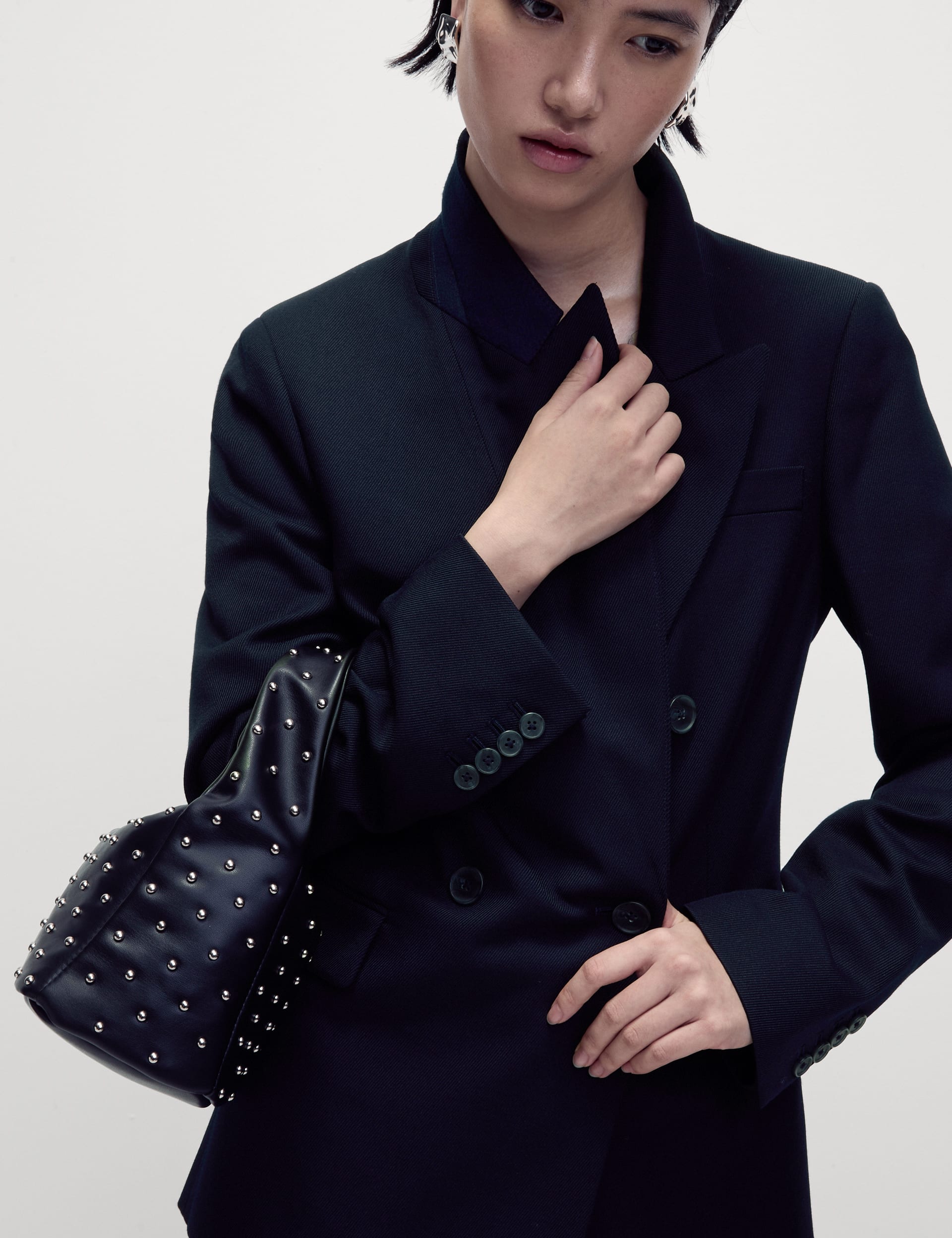 Wool Blend Tailored Double Breasted Blazer M S Collection M S