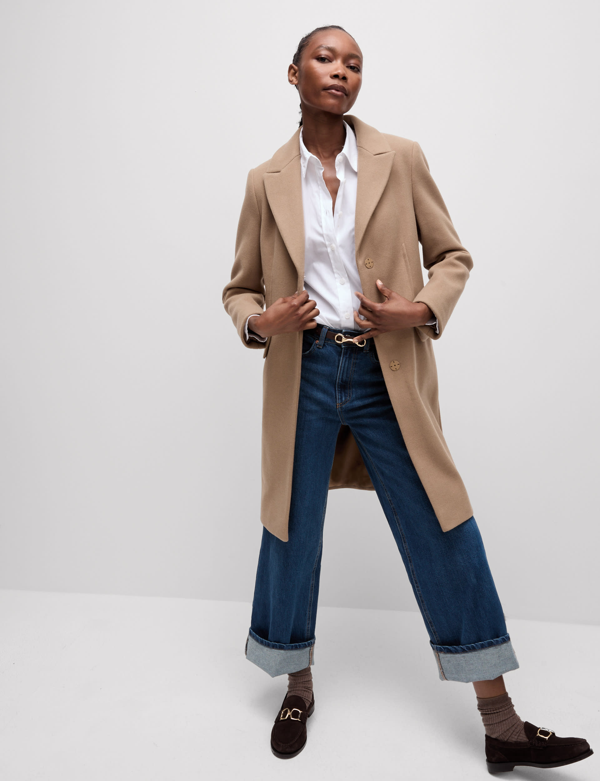 Single Breasted Tailored Coat M S Collection M S