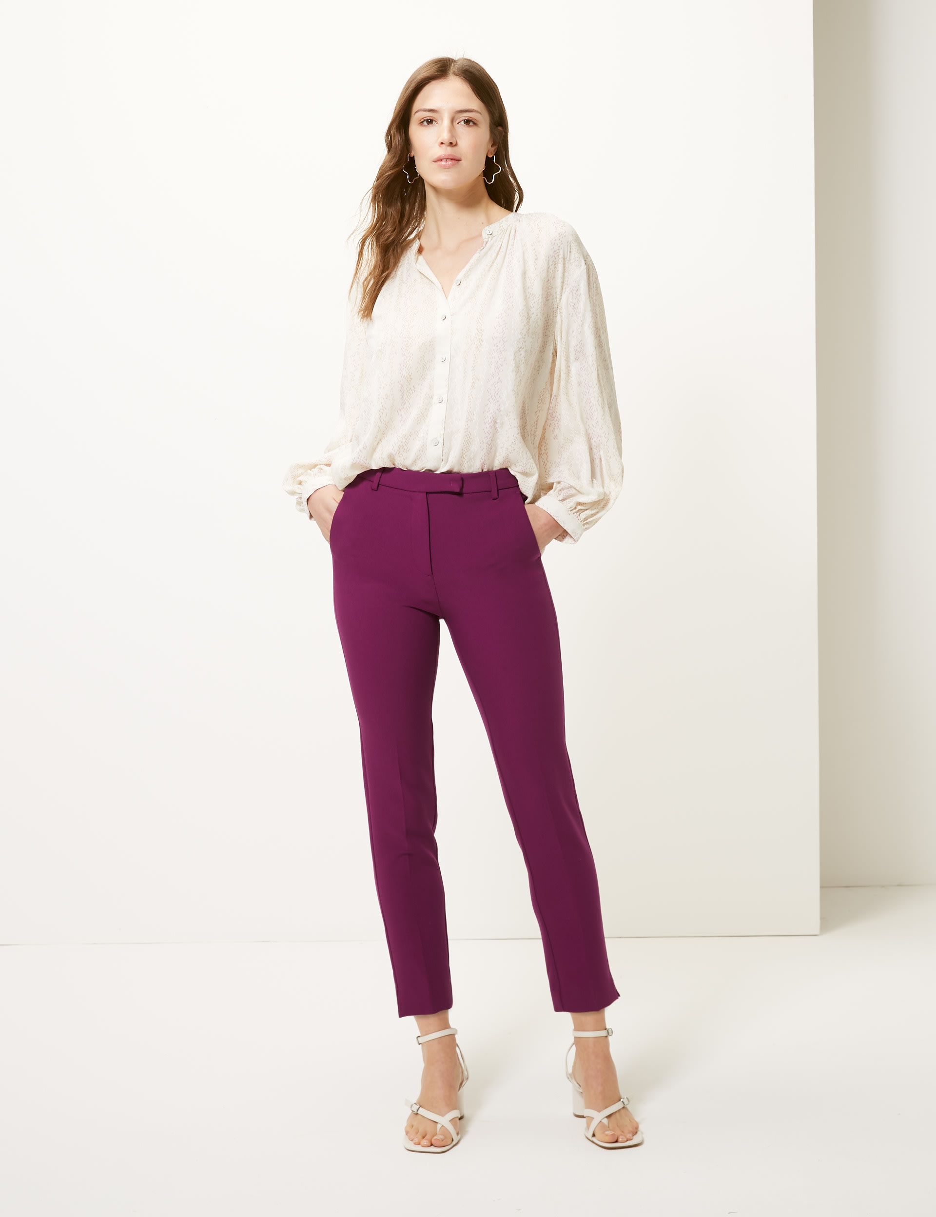 Mia Slim Ankle Grazer Trousers M S Collection M S