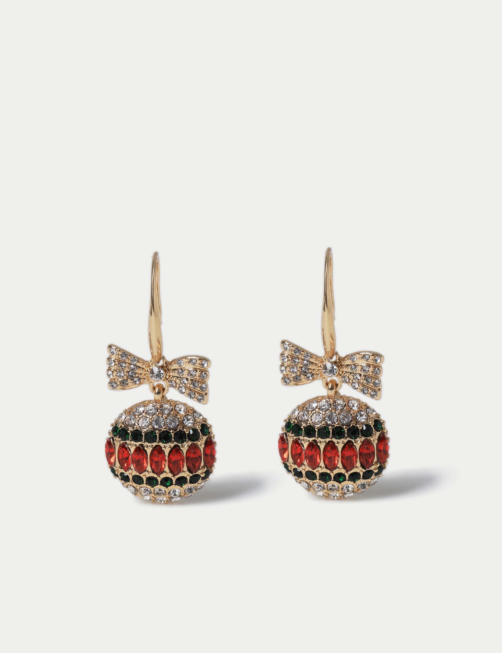 Christmas Gold Tone Bauble Drop Earrings M S Collection M S