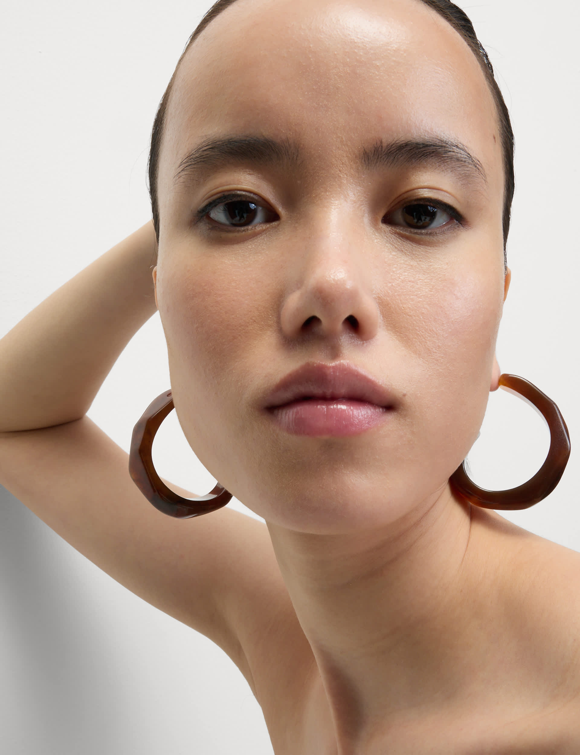 Resin Bamboo Hoop Earrings