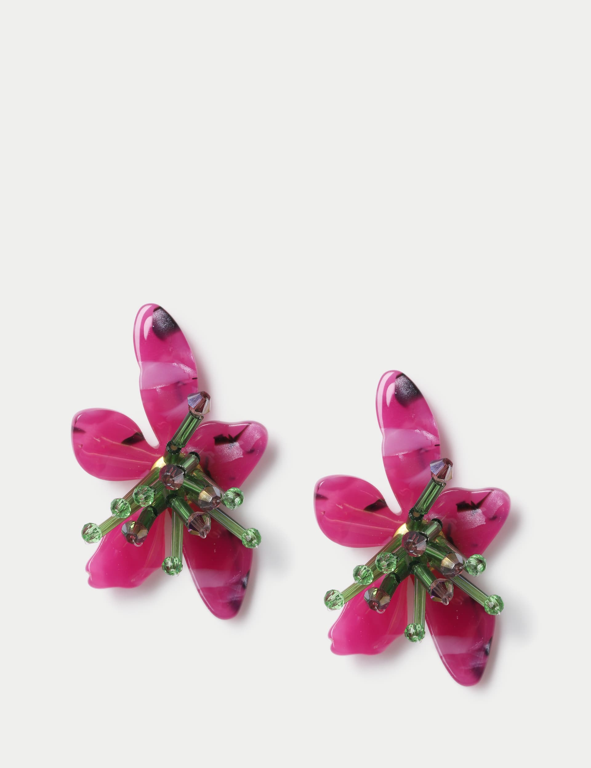 Resin Flower Stud Earrings