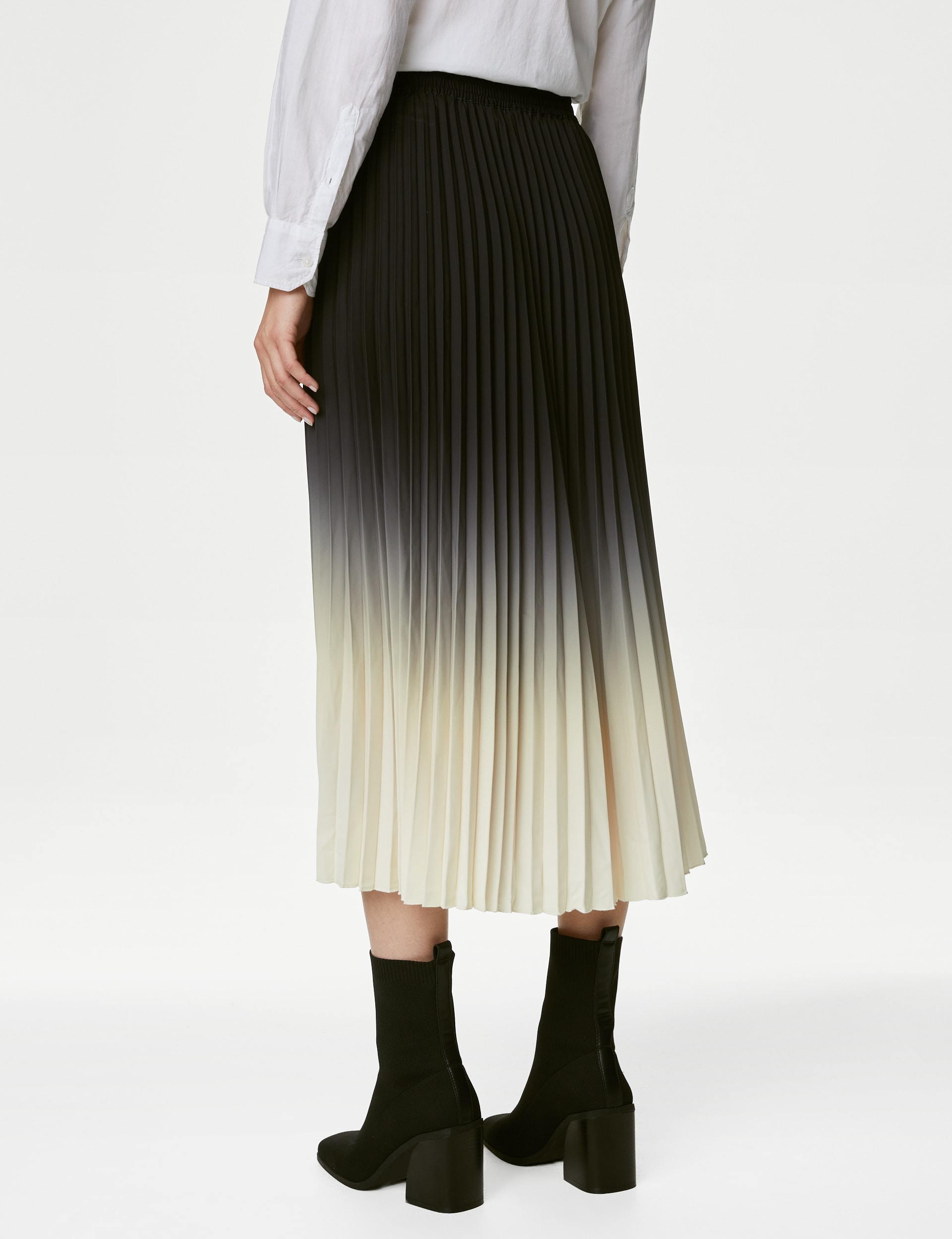 Green ombre pleated skirt sale