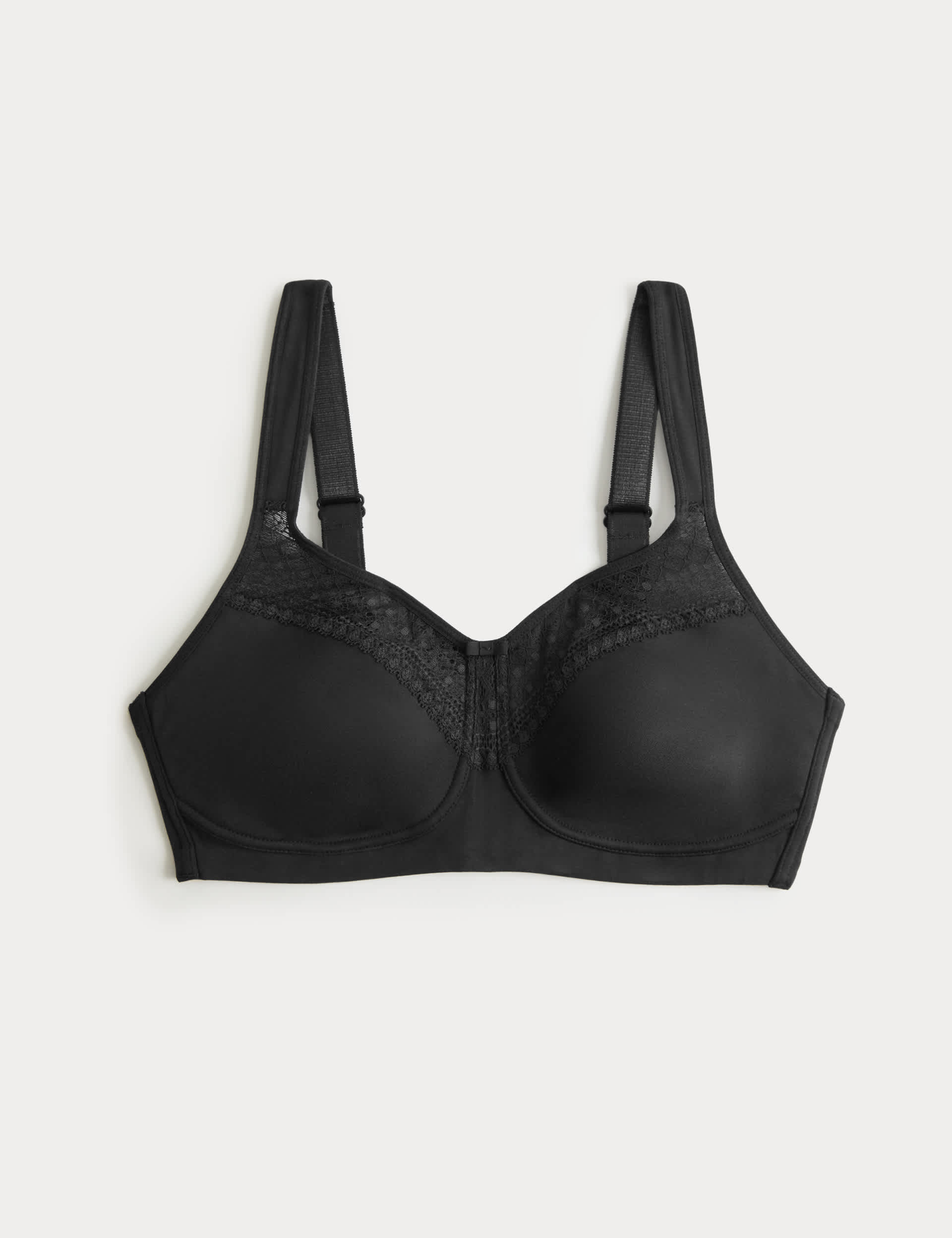 Cotton Blend & Lace Non Wired Total Support Bra B-H | M&S Collection | M&S