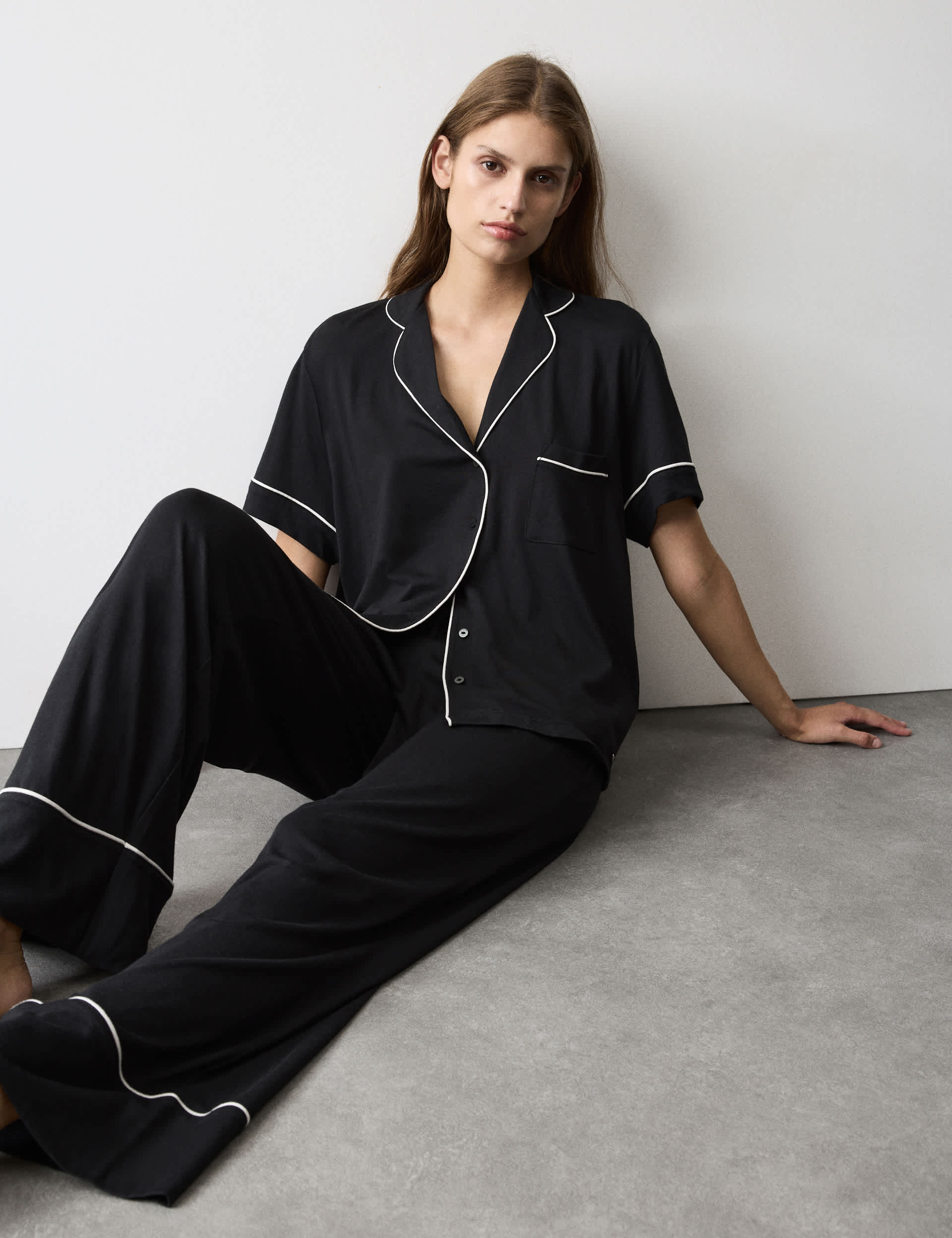 Cool Comfort™ Cotton Modal Pyjama Set - Black