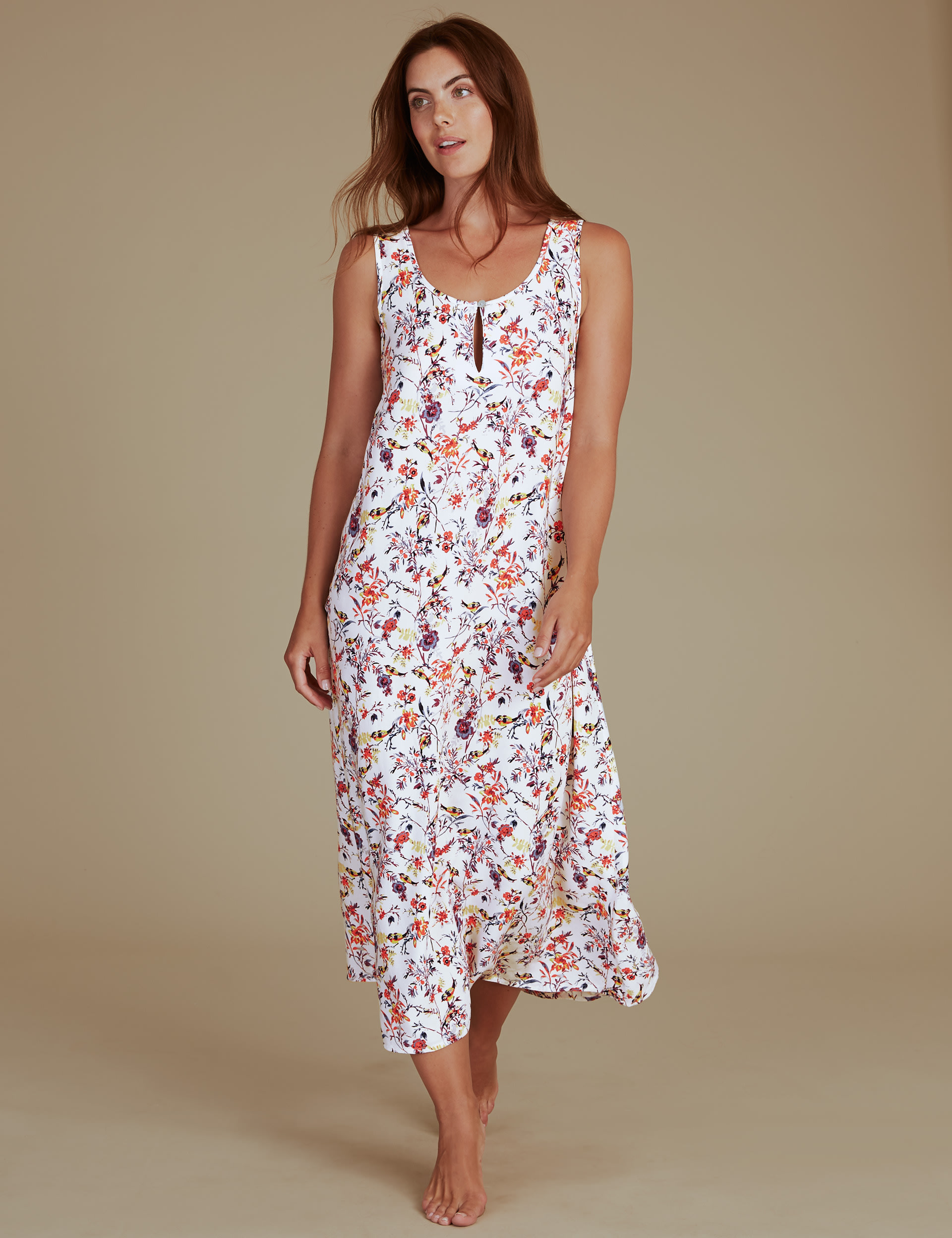 Printed Long Nightdress M S Collection M S