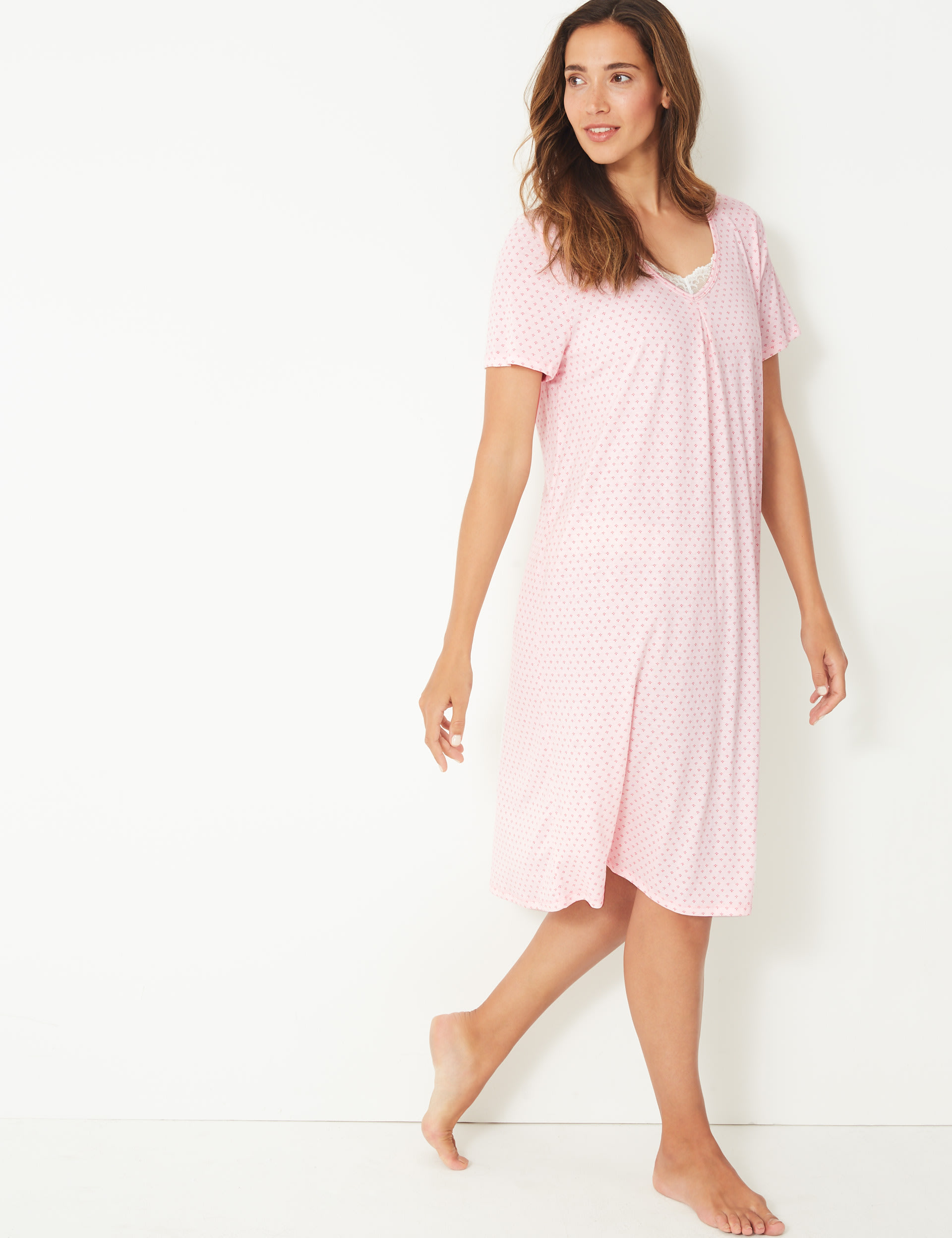 Jersey Tile Short Sleeve Nightdress M S Collection M S