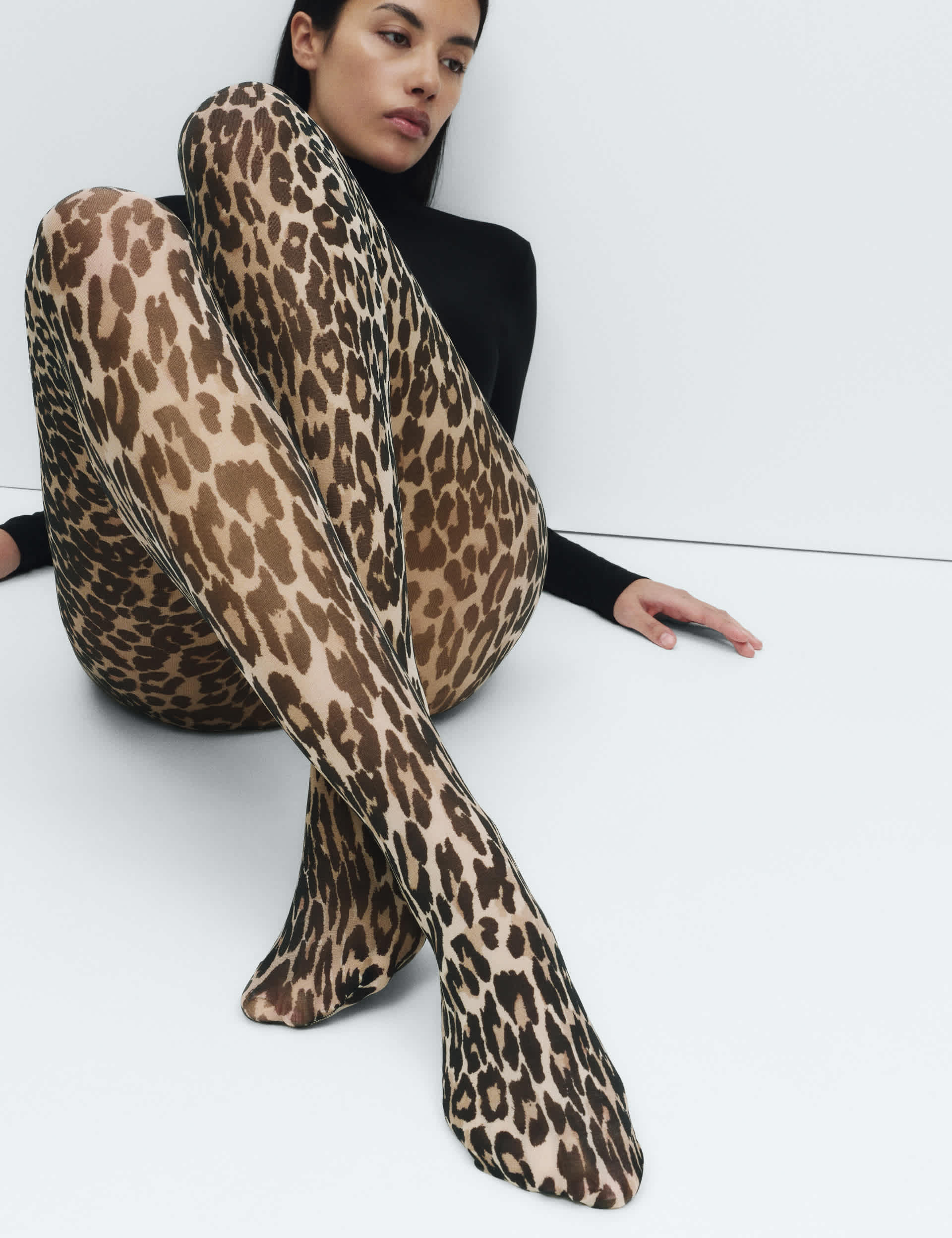 Animal Print Sheer Tights