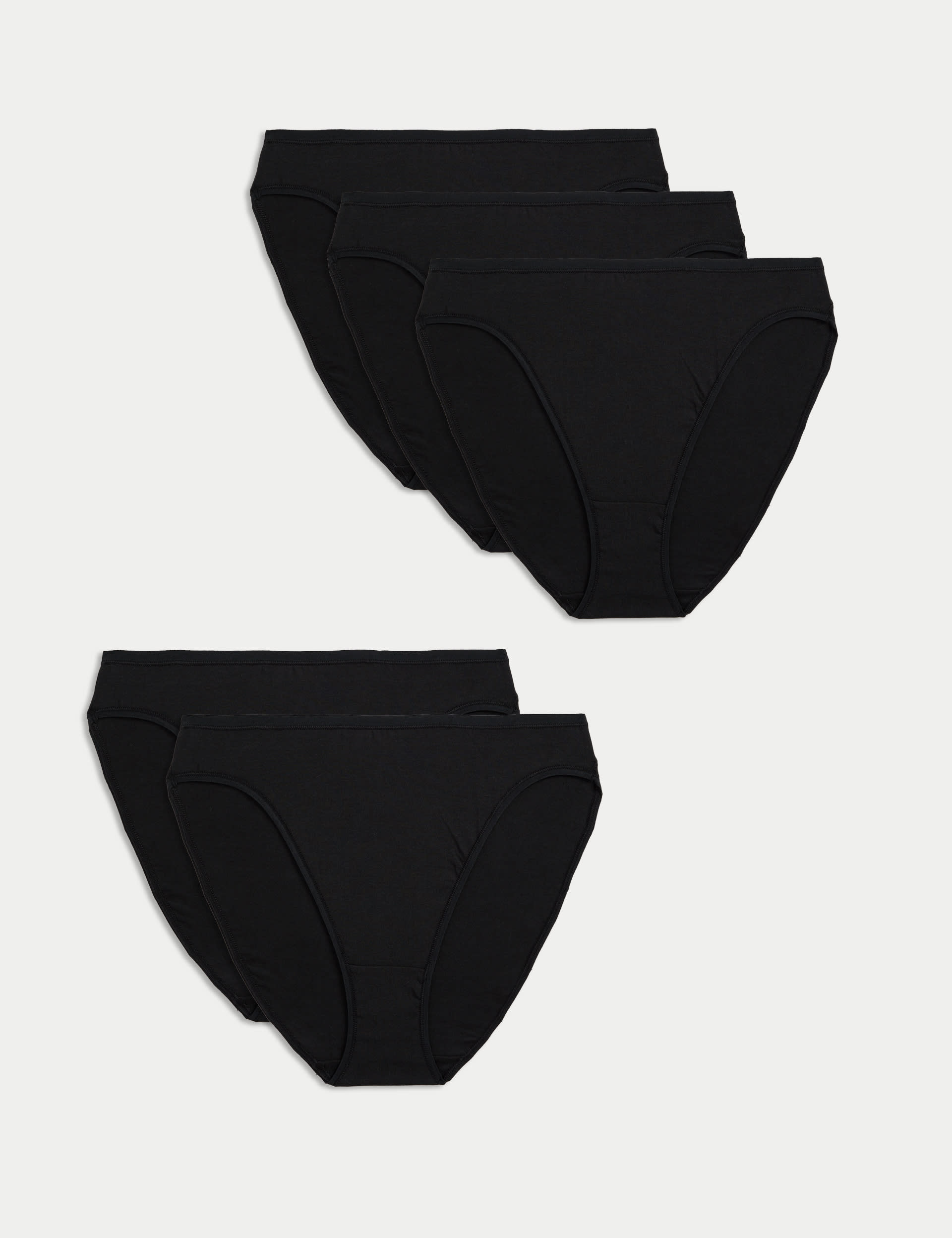 5pk Cotton Modal High Leg Knickers