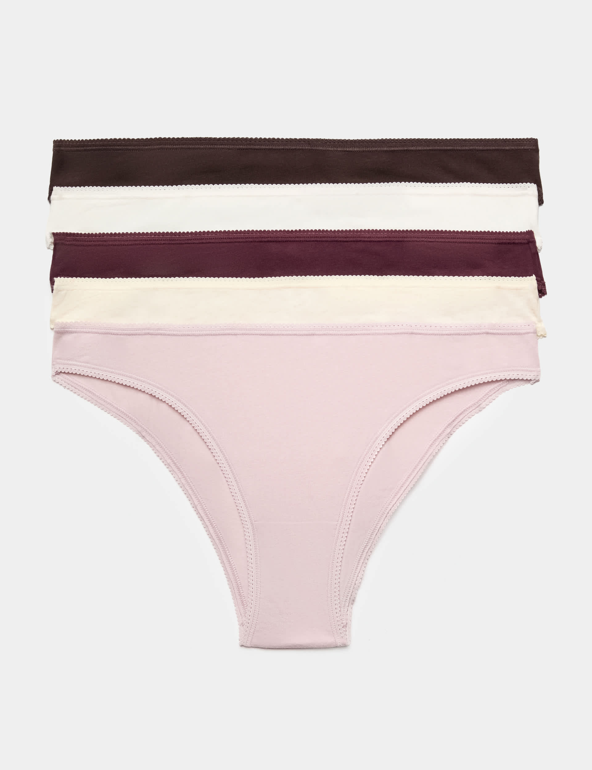 5 Pack Cotton Lycra® Brazilian Knickers