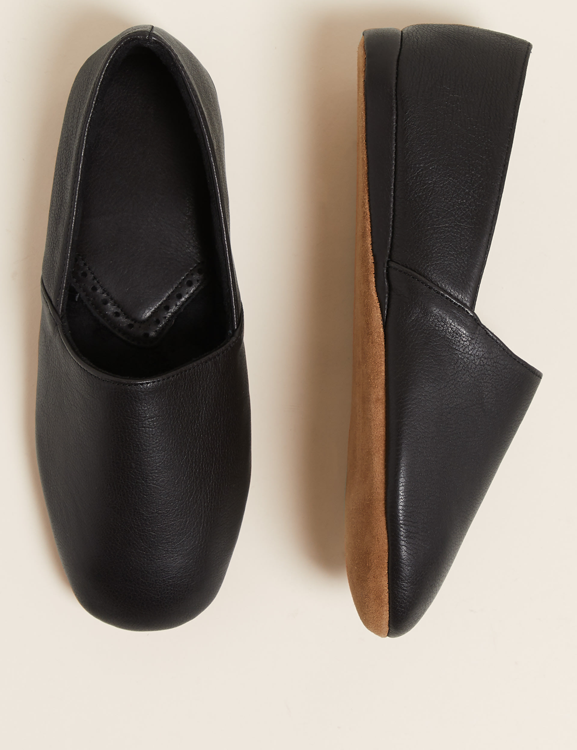 Leather Slippers M S Collection M S
