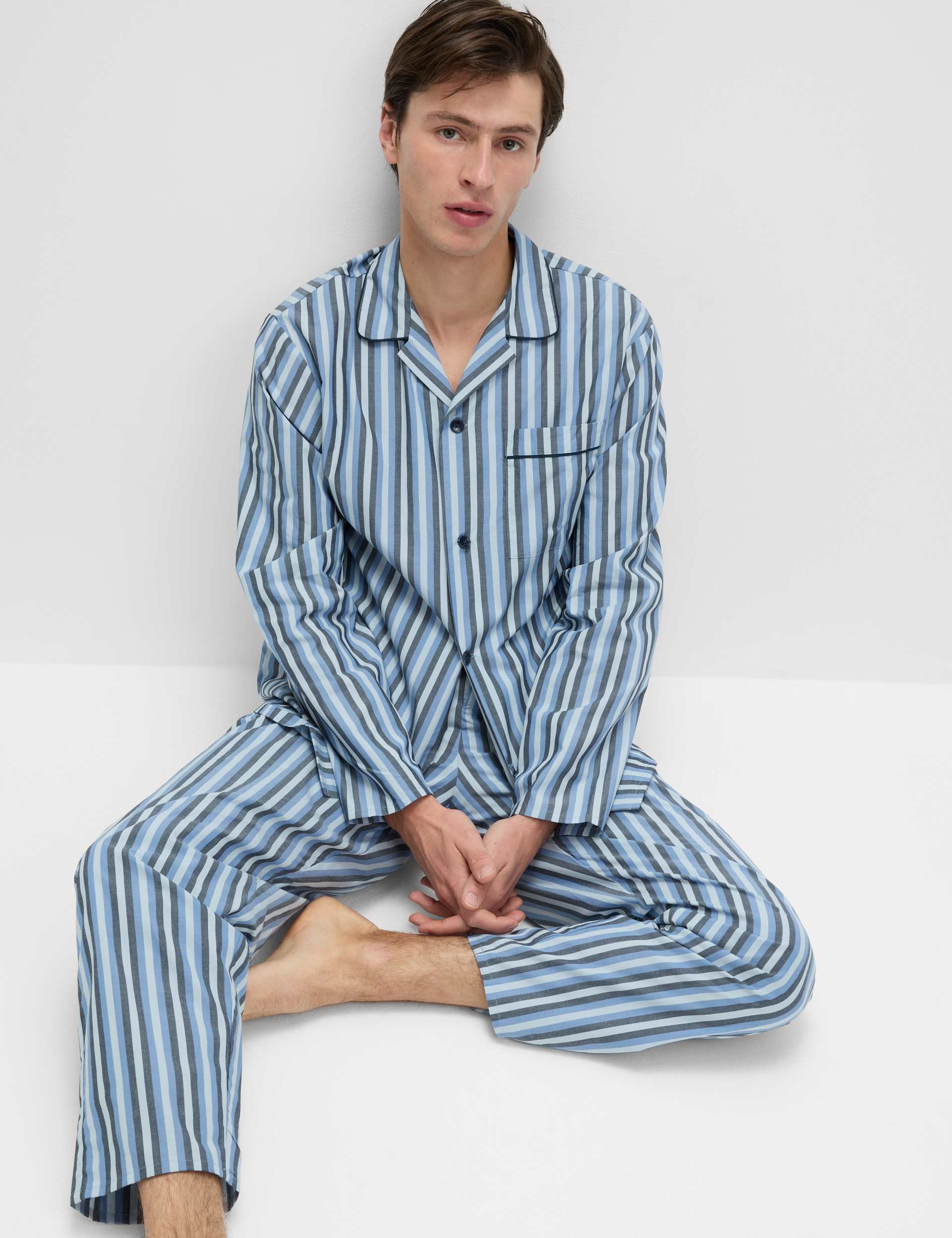 Pure Cotton Striped Pyjama Set M S Collection M S