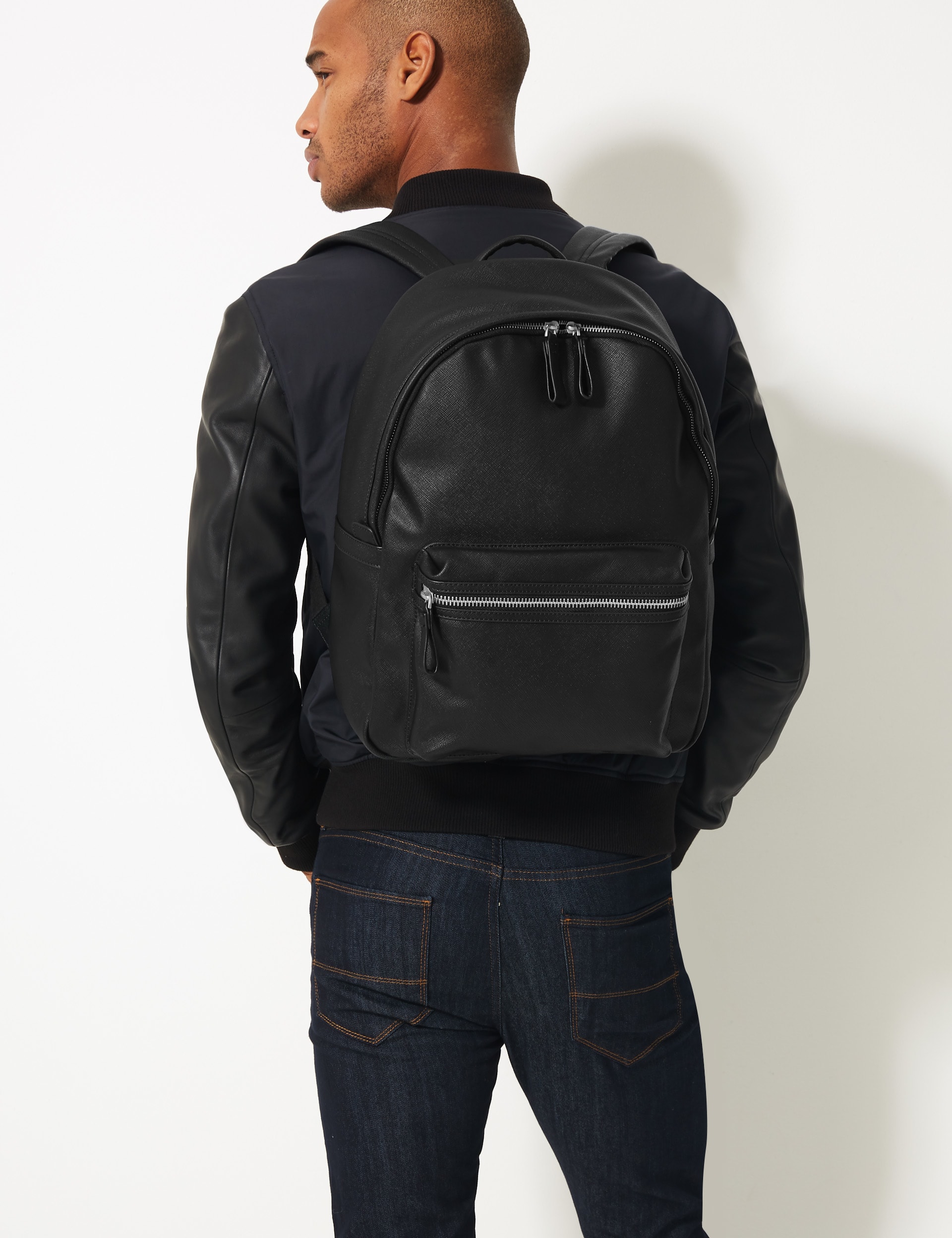 Marks and spencer leather backpack hotsell