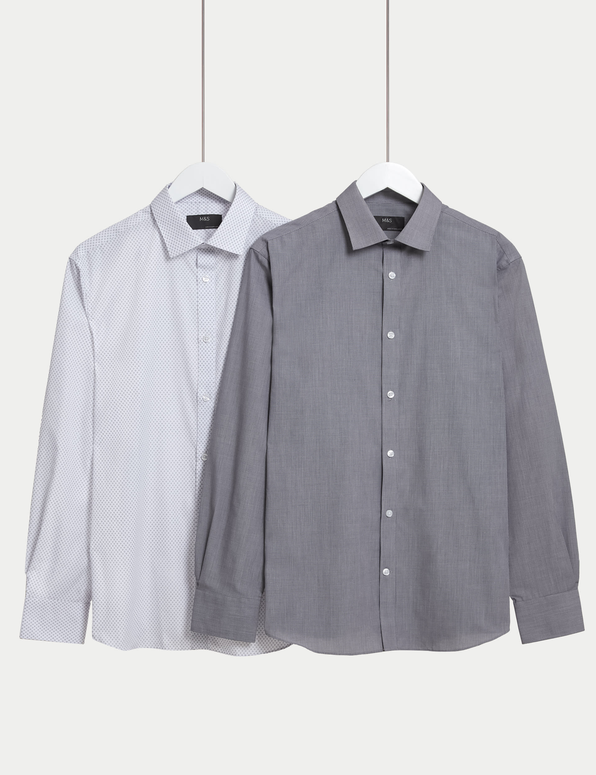 2pk Regular Fit Easy Iron Long Sleeve Shirts M S Collection M S