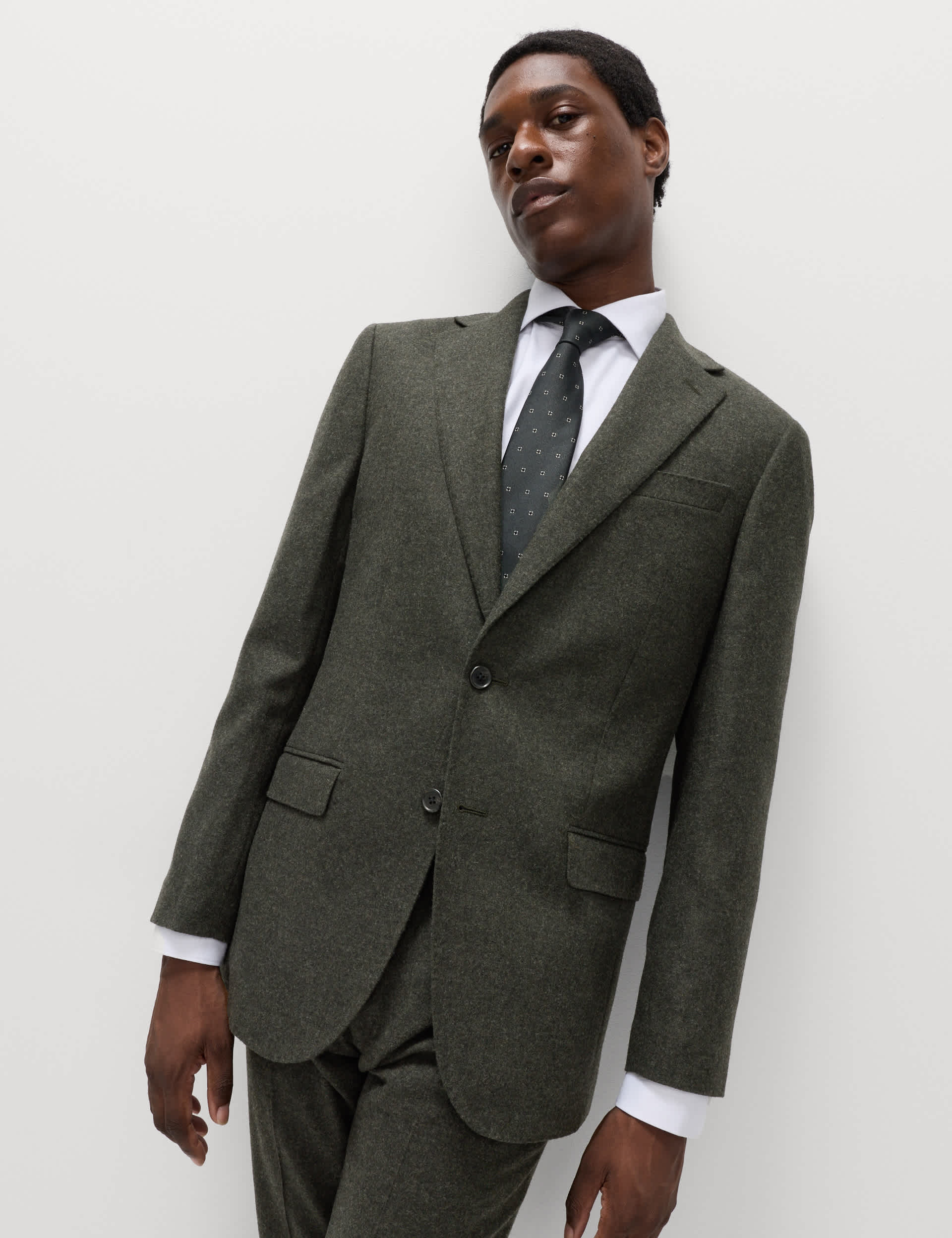 Tailored Fit Wool Rich Tweed Suit Jacket