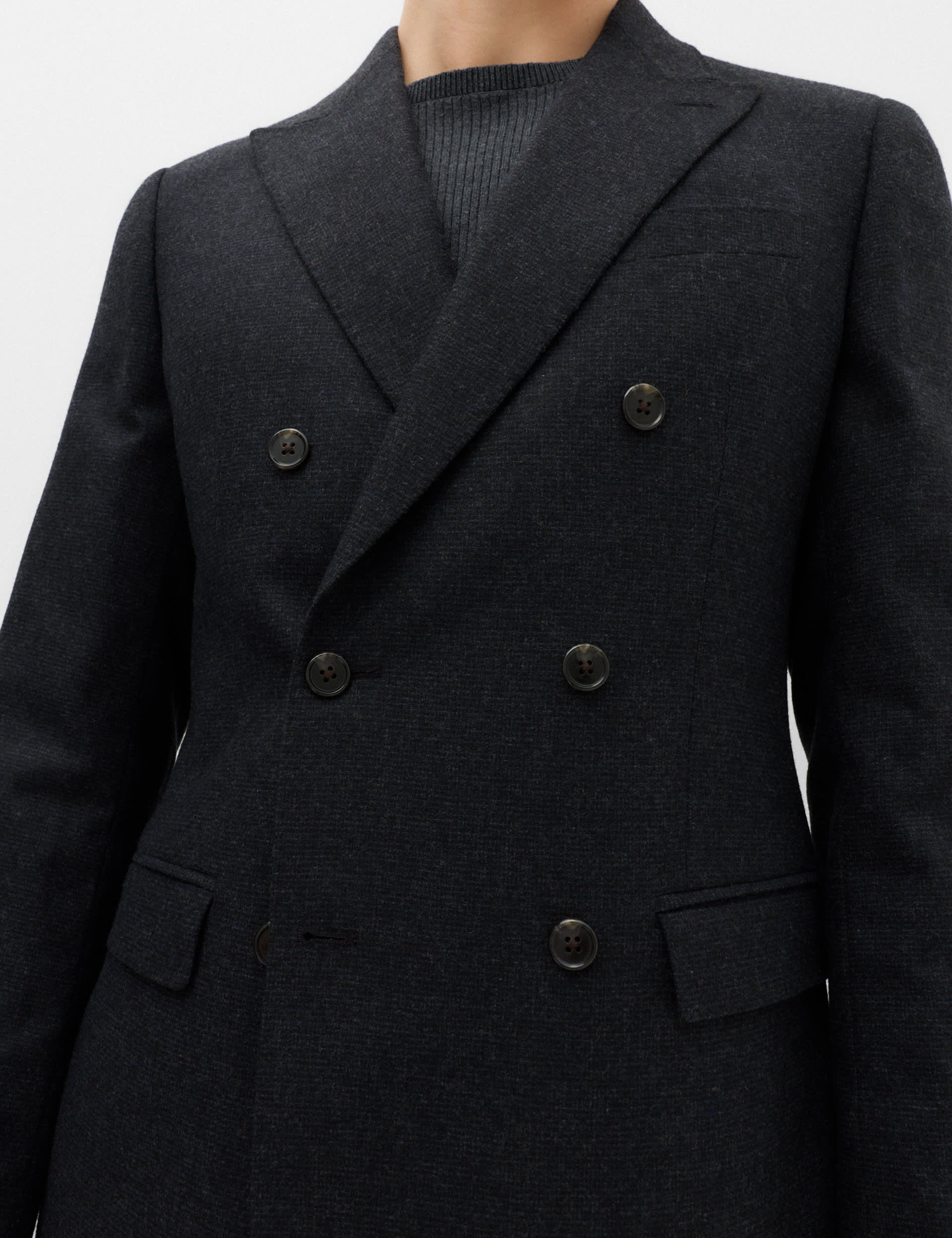 Regular Fit Wool Rich Tweed Double Breasted Jacket thumbnail 3