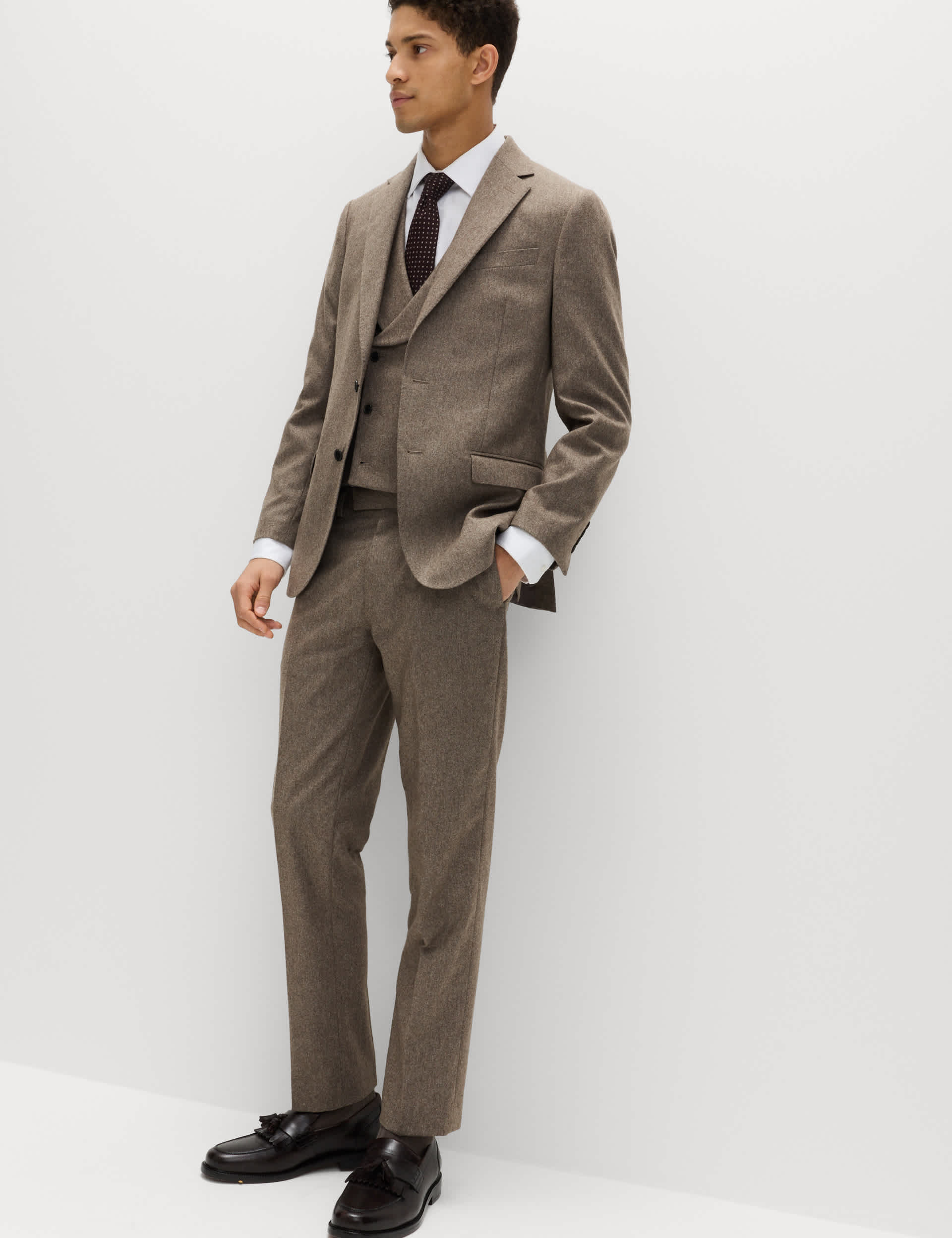 Italian Wool Blend Double Breasted Waistcoat thumbnail 4