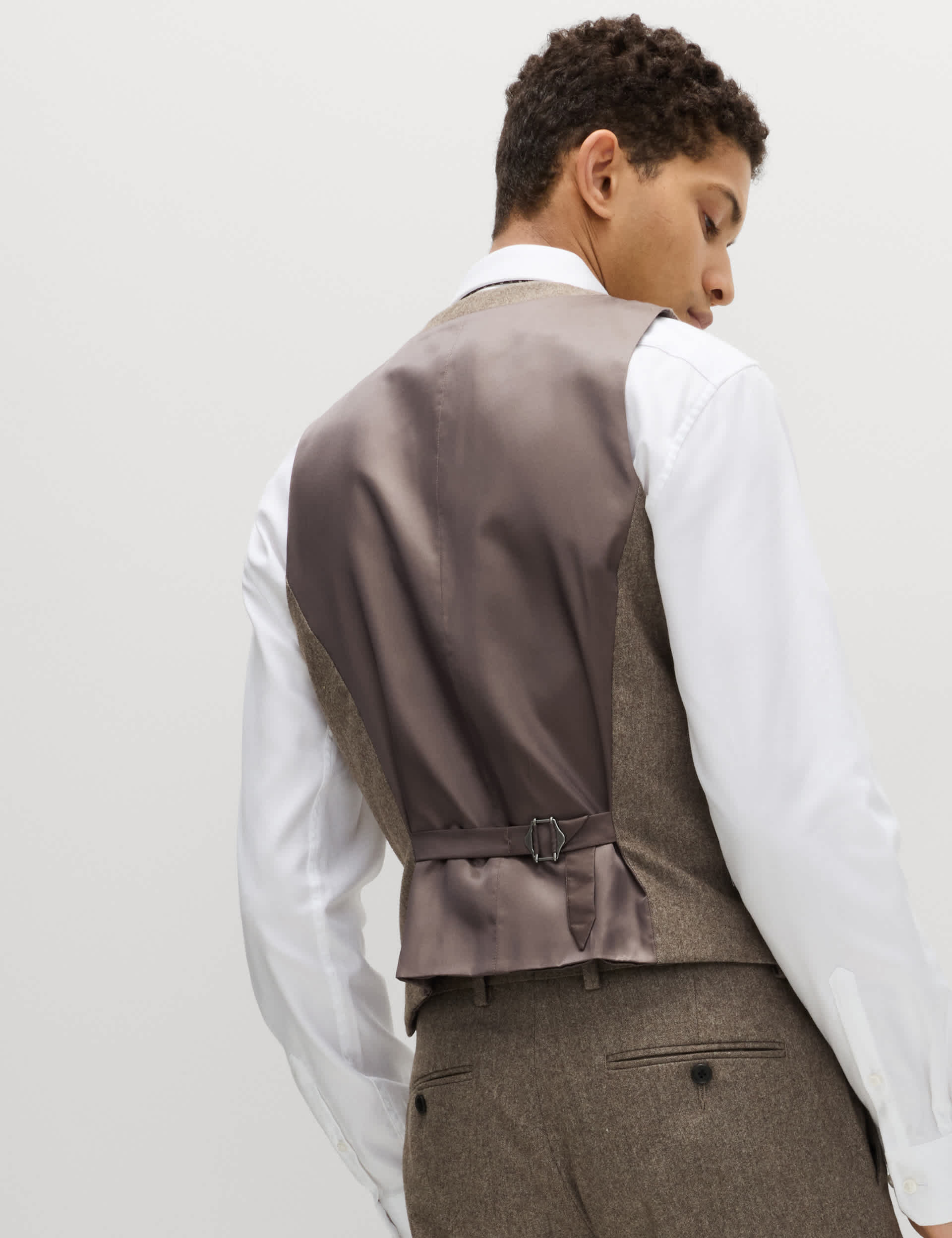 Italian Wool Blend Double Breasted Waistcoat thumbnail 5