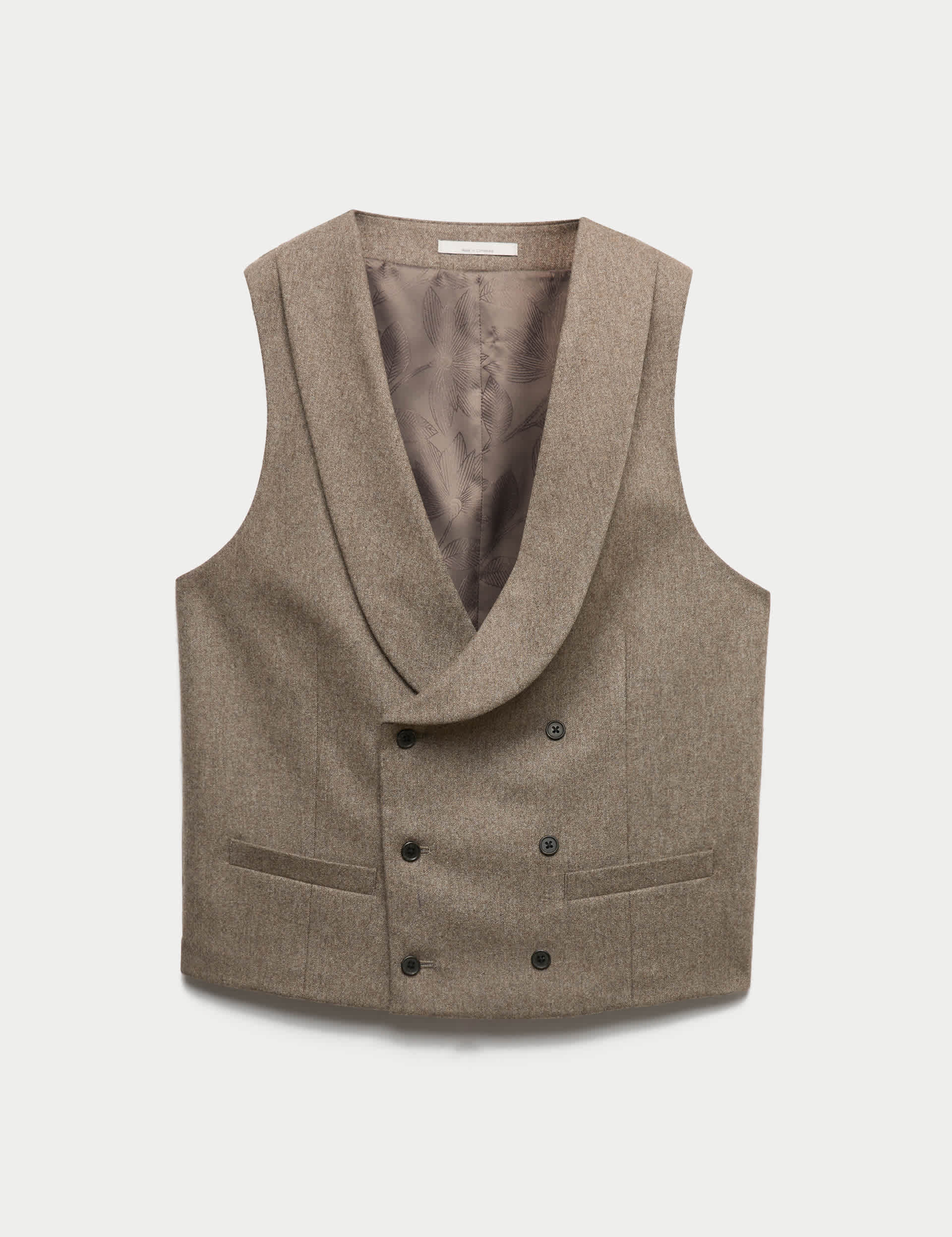 Italian Wool Blend Double Breasted Waistcoat thumbnail 2