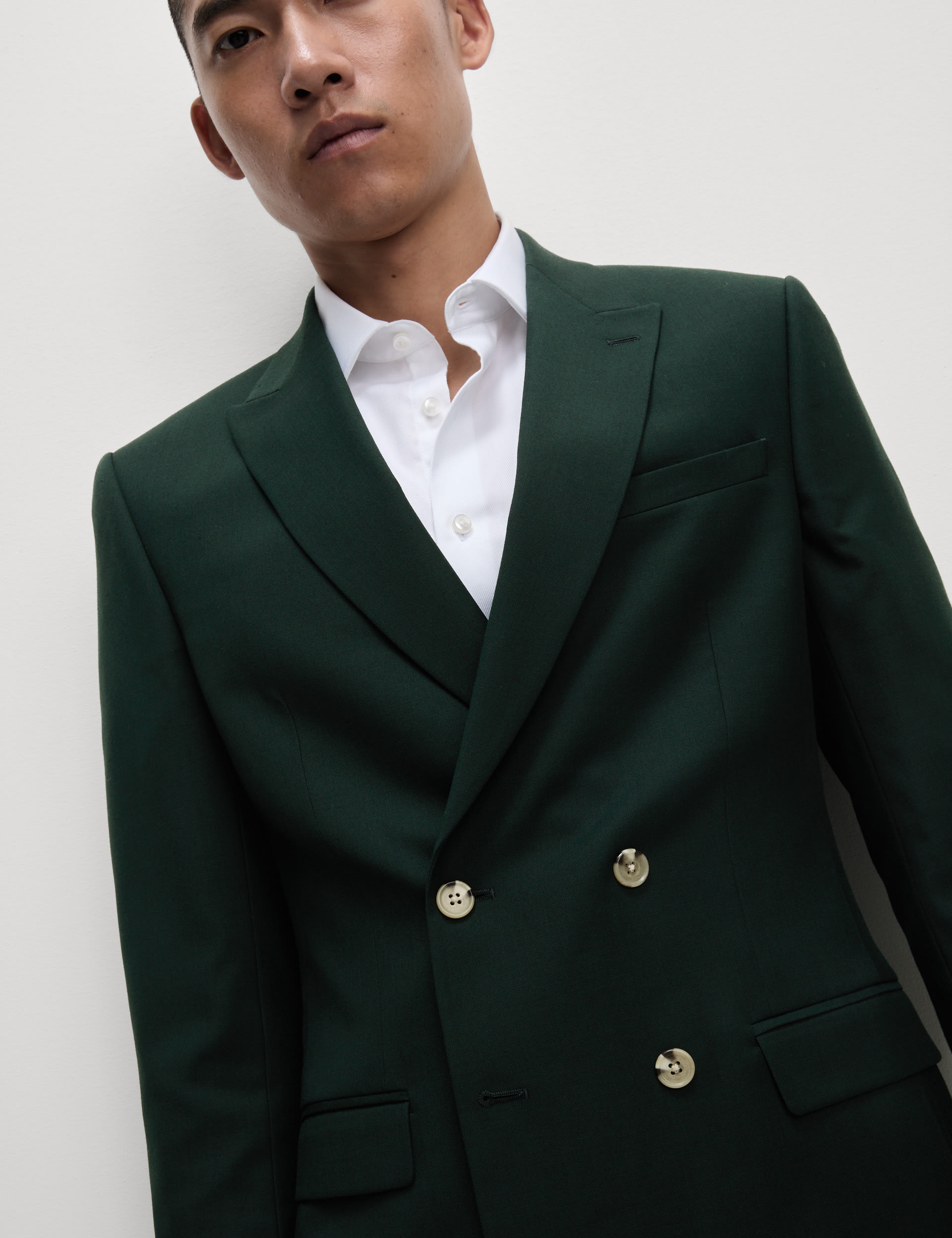 Slim Fit Double Breasted Jacket with Stretch primary image