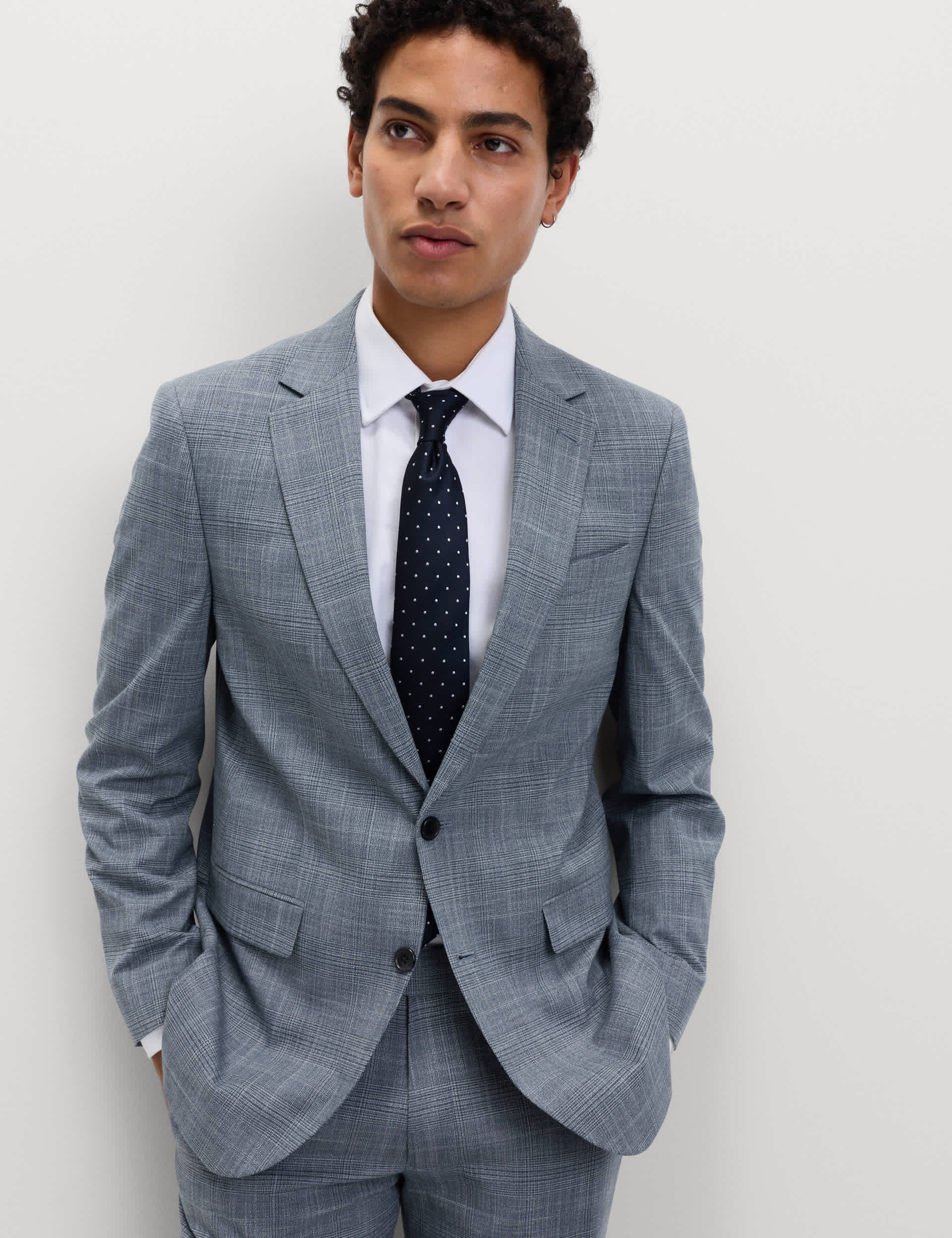 Tailored Fit Check Stretch Jacket thumbnail 3