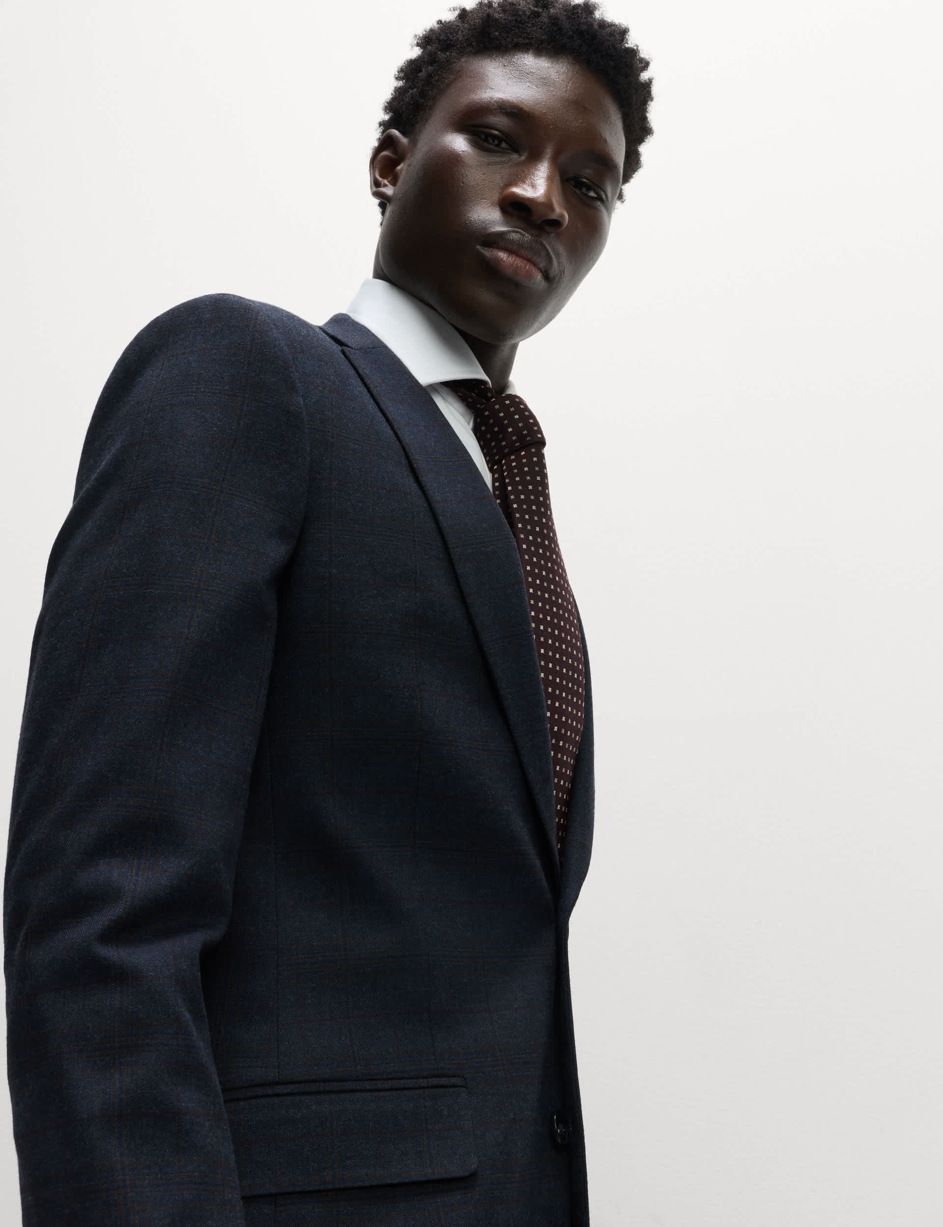 Skinny Fit Check Suit Jacket thumbnail 7