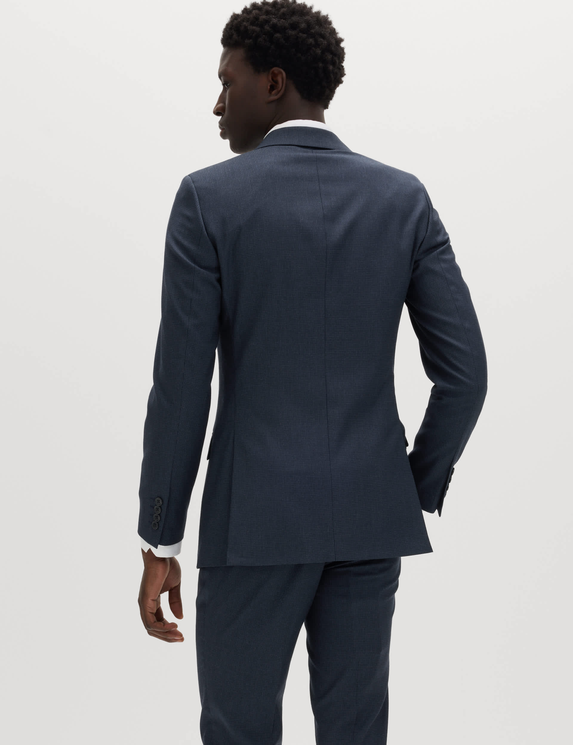 Skinny Fit Grid Check Stretch Suit Jacket thumbnail 5