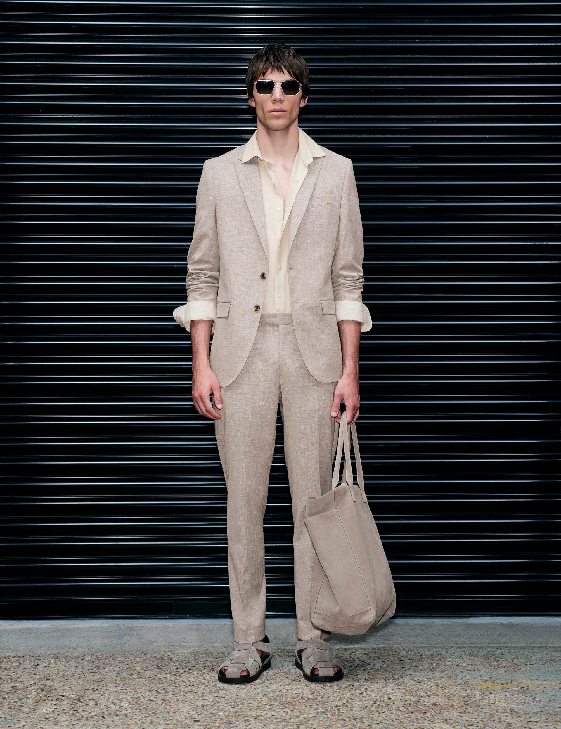 Slim Fit Linen Blend Stretch Suit Jacket thumbnail 7