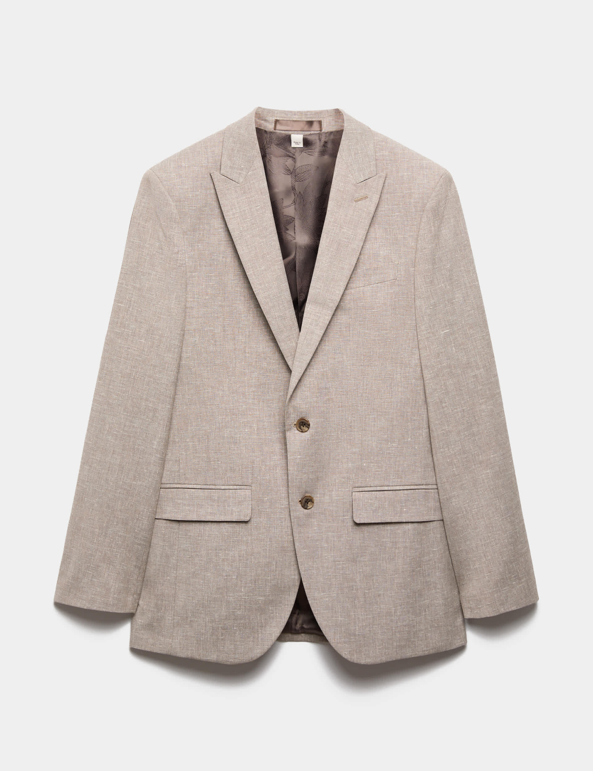 Slim Fit Linen Blend Stretch Suit Jacket thumbnail 2