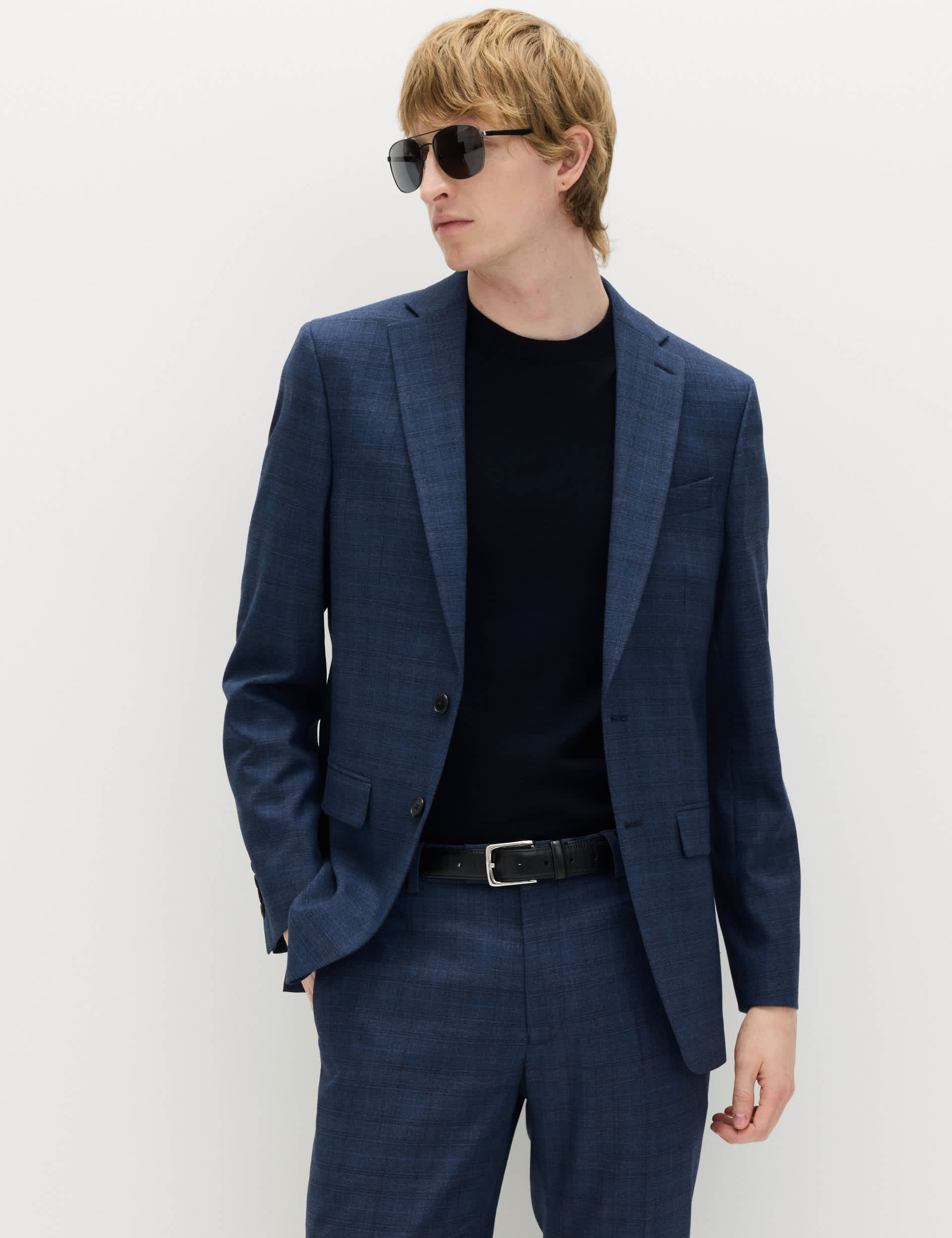 Slim Fit Textured Check Jacket thumbnail 7