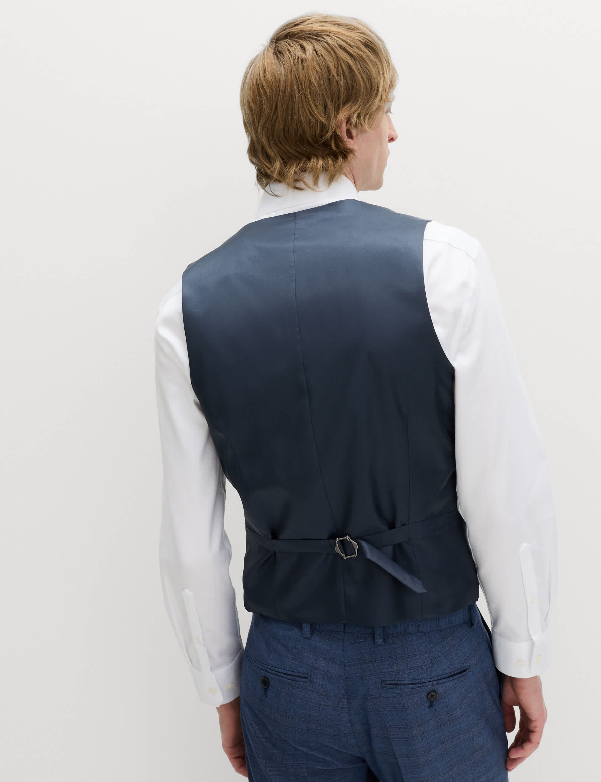 Textured Check Stretch Waistcoat thumbnail 4