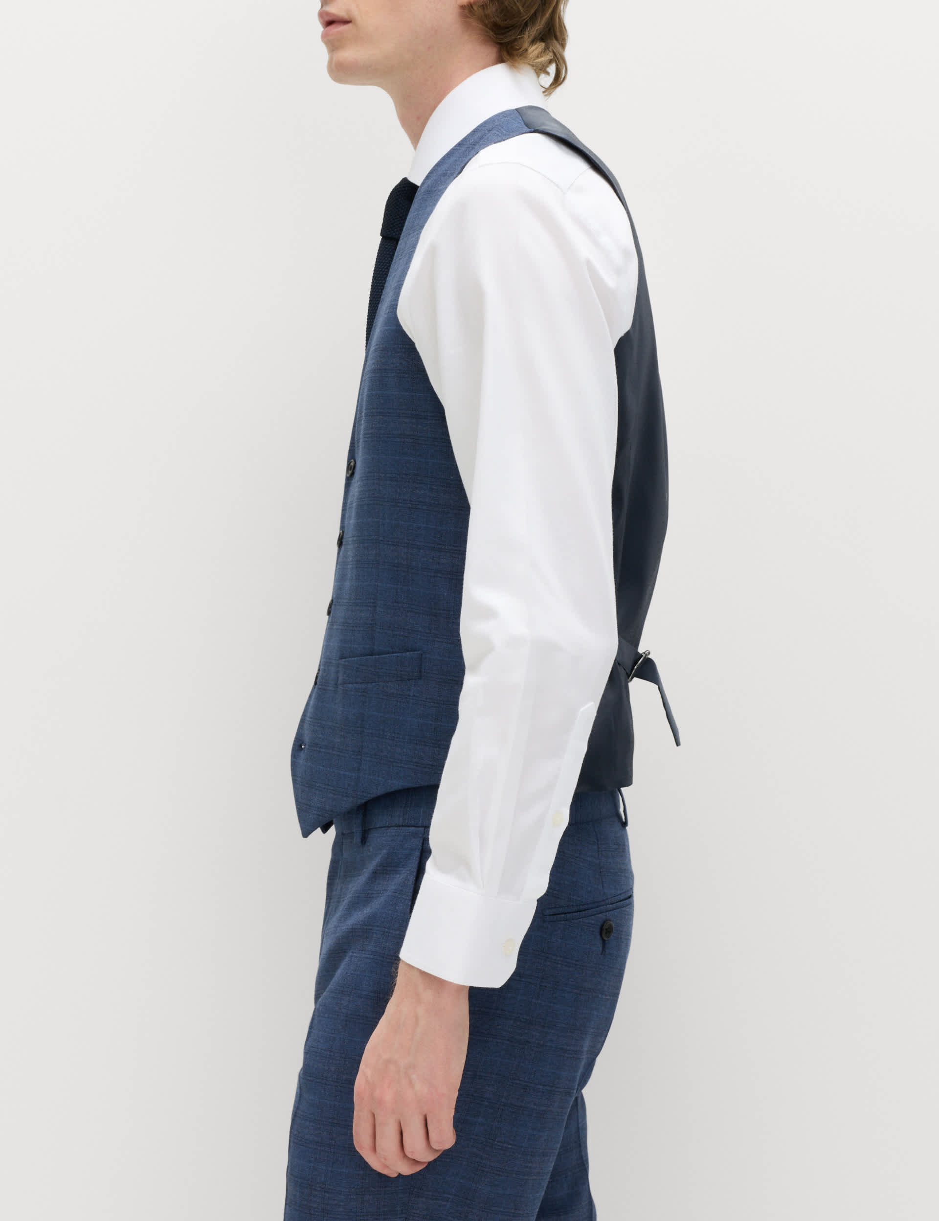 Textured Check Stretch Waistcoat thumbnail 5