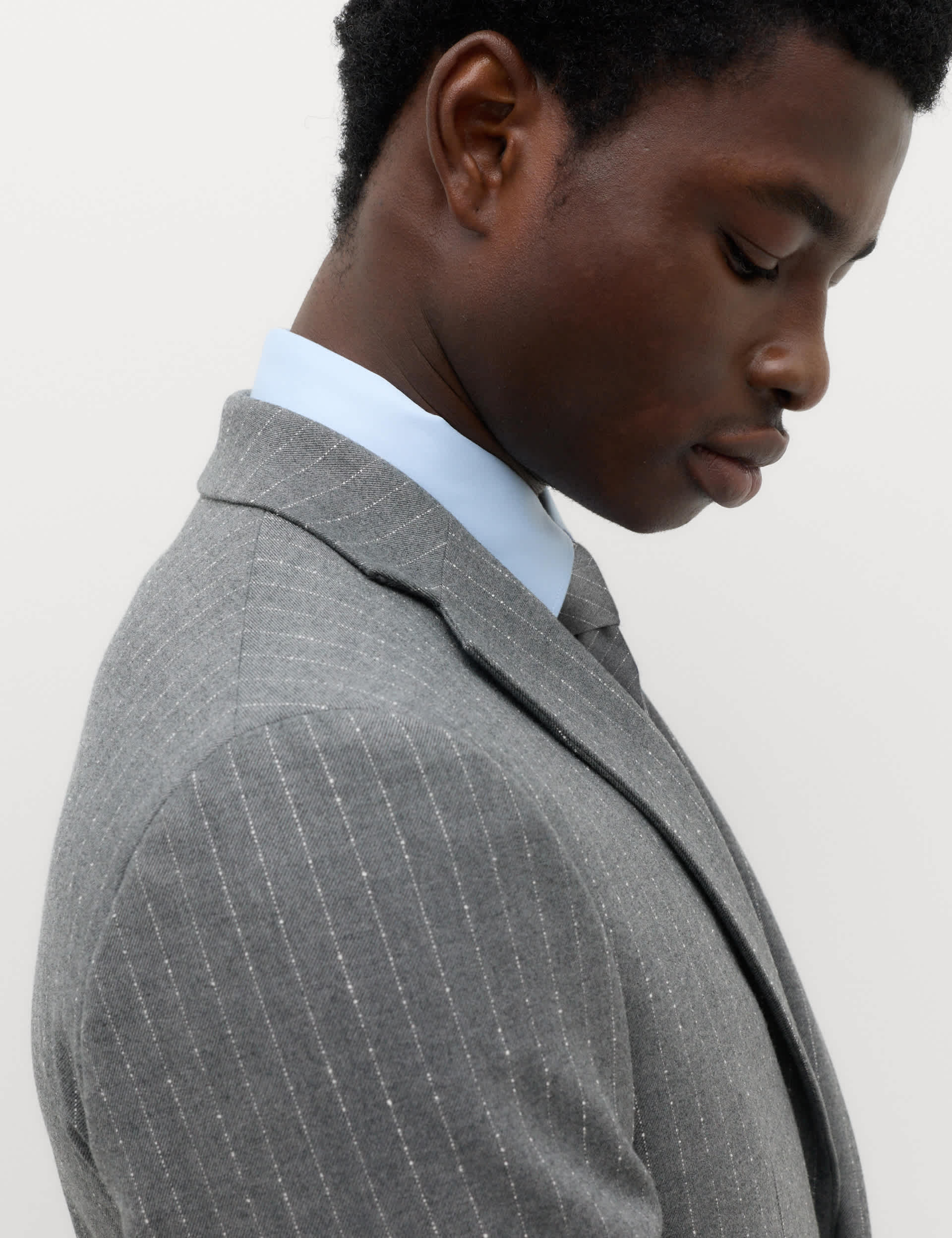 Slim Fit Pin Stripe Stretch Suit Jacket thumbnail 3