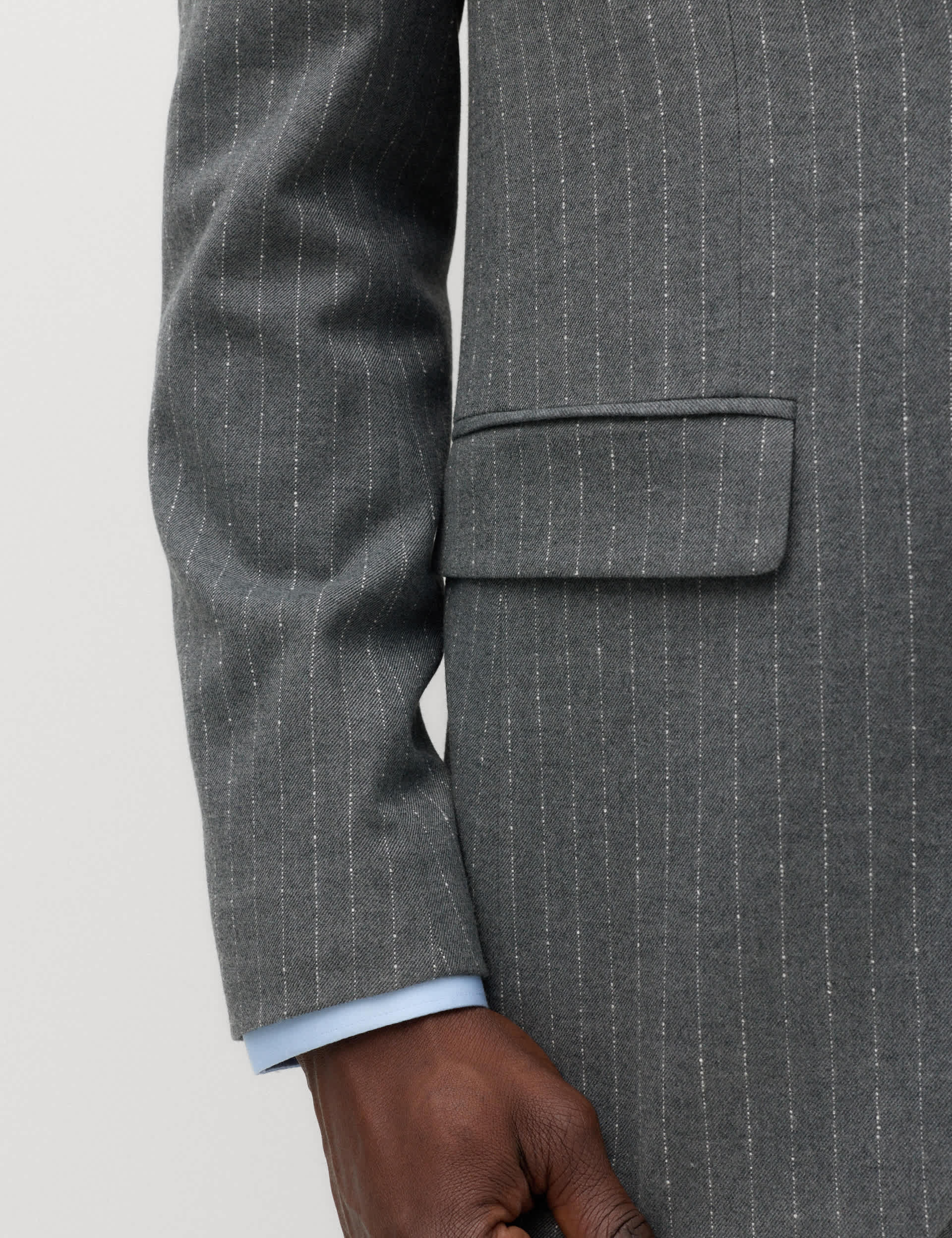 Slim Fit Pin Stripe Stretch Suit Jacket thumbnail 4