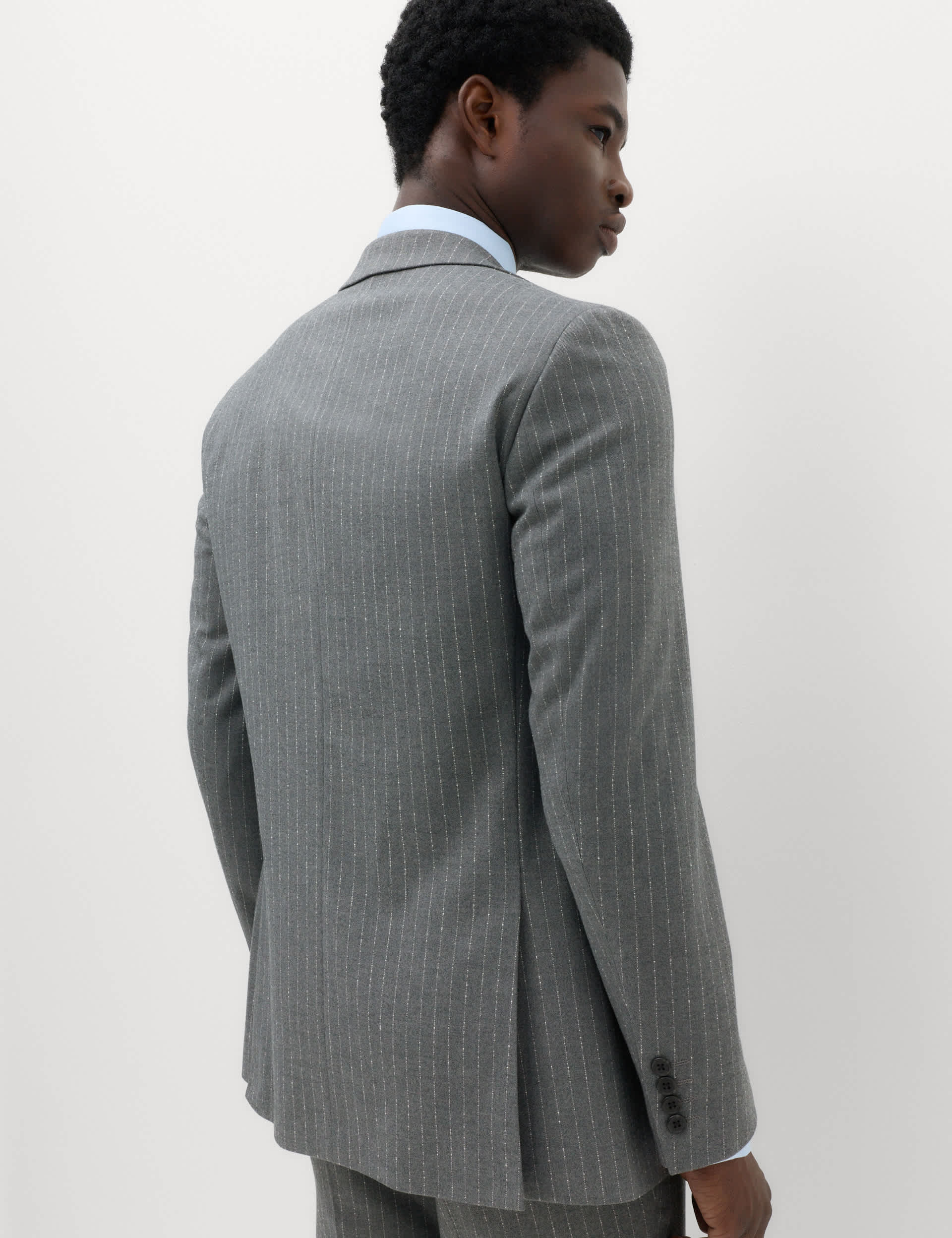 Slim Fit Pin Stripe Stretch Suit Jacket thumbnail 5