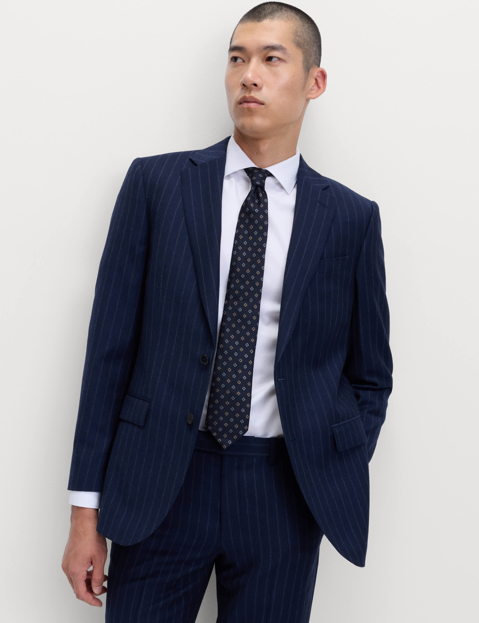 Regular Fit Pure Wool Pinstripe Suit Jacket thumbnail 8