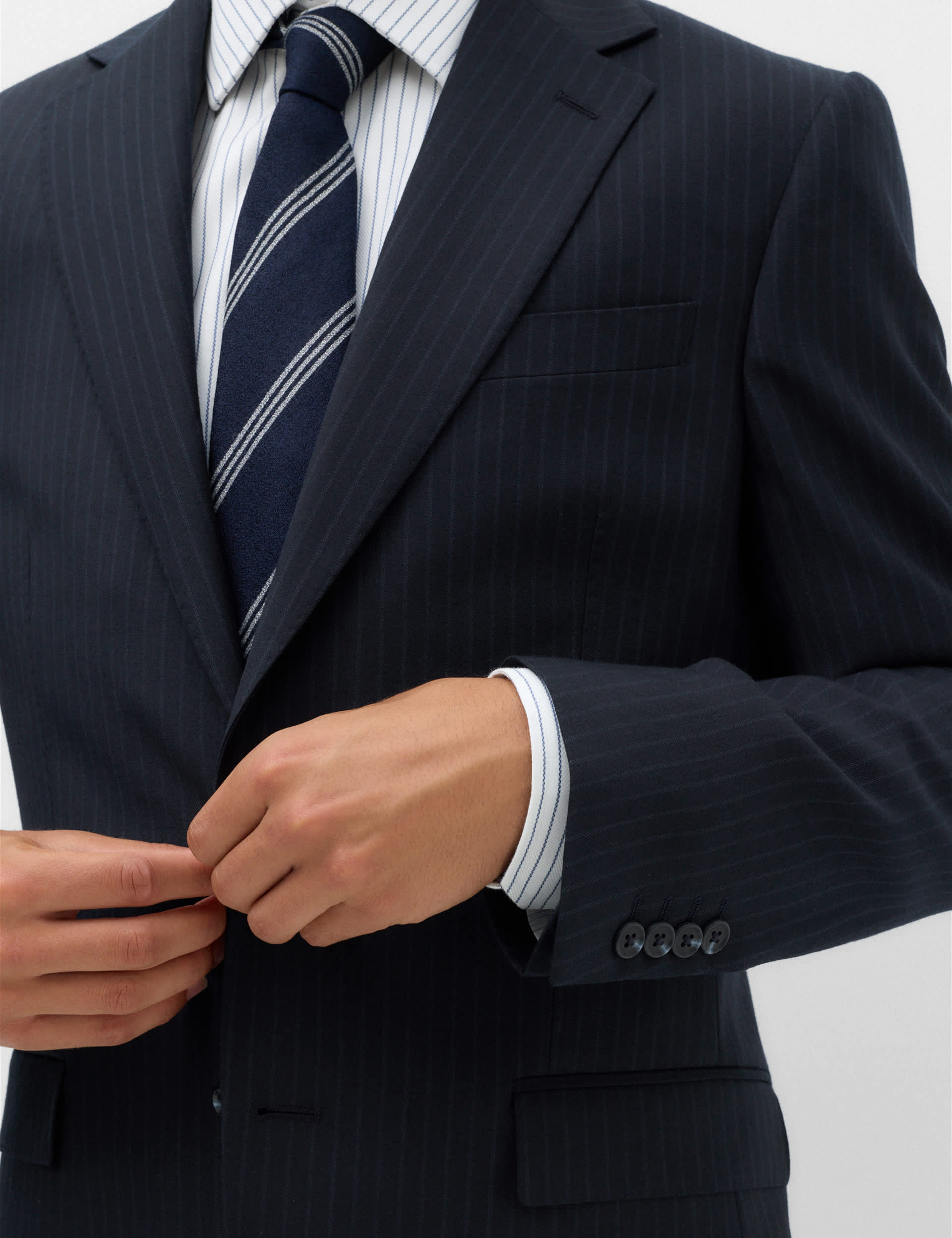 Regular Fit Pure Wool Striped Suit Jacket thumbnail 3