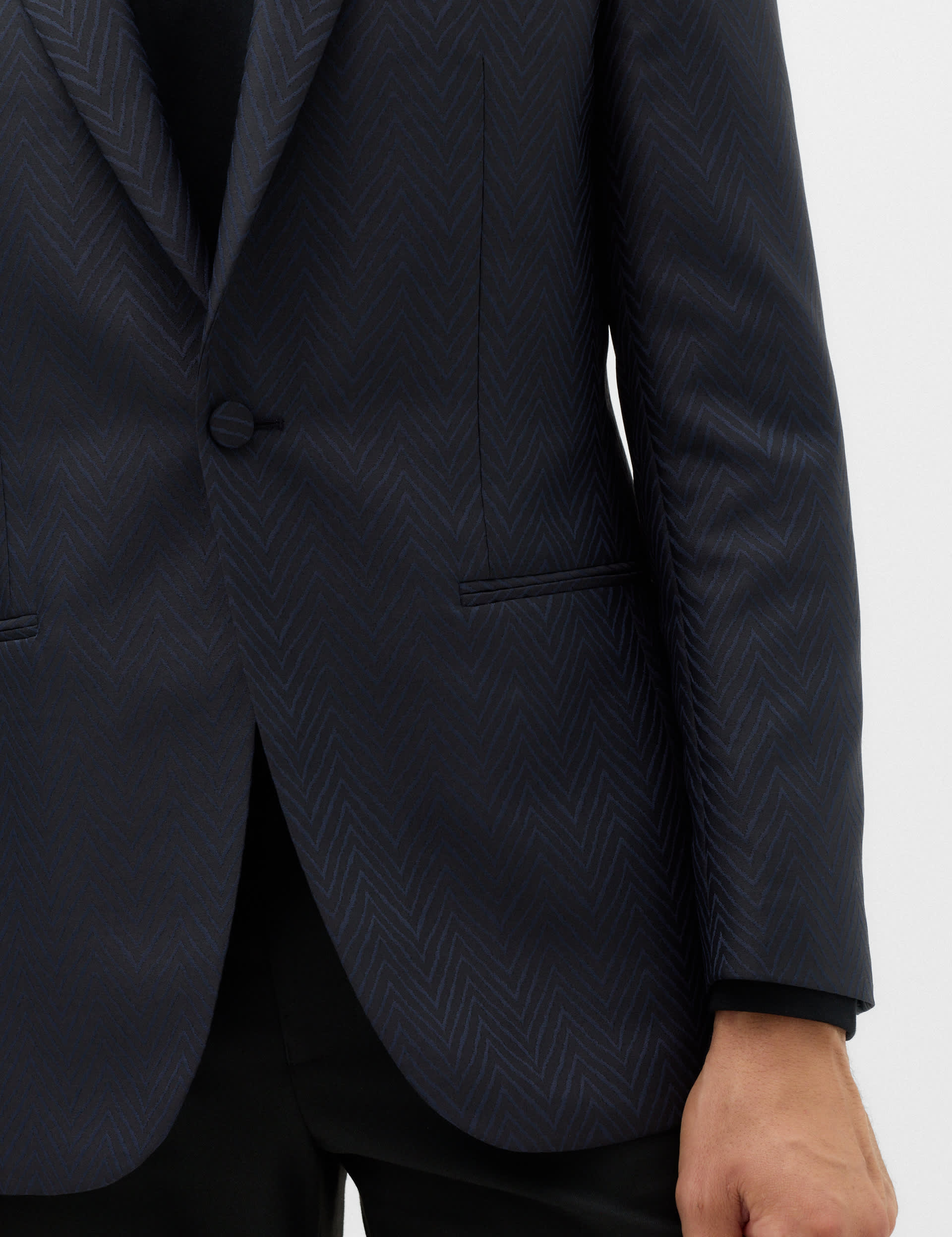 Zig Zag Jacquard Pattern Evening Blazer thumbnail 4