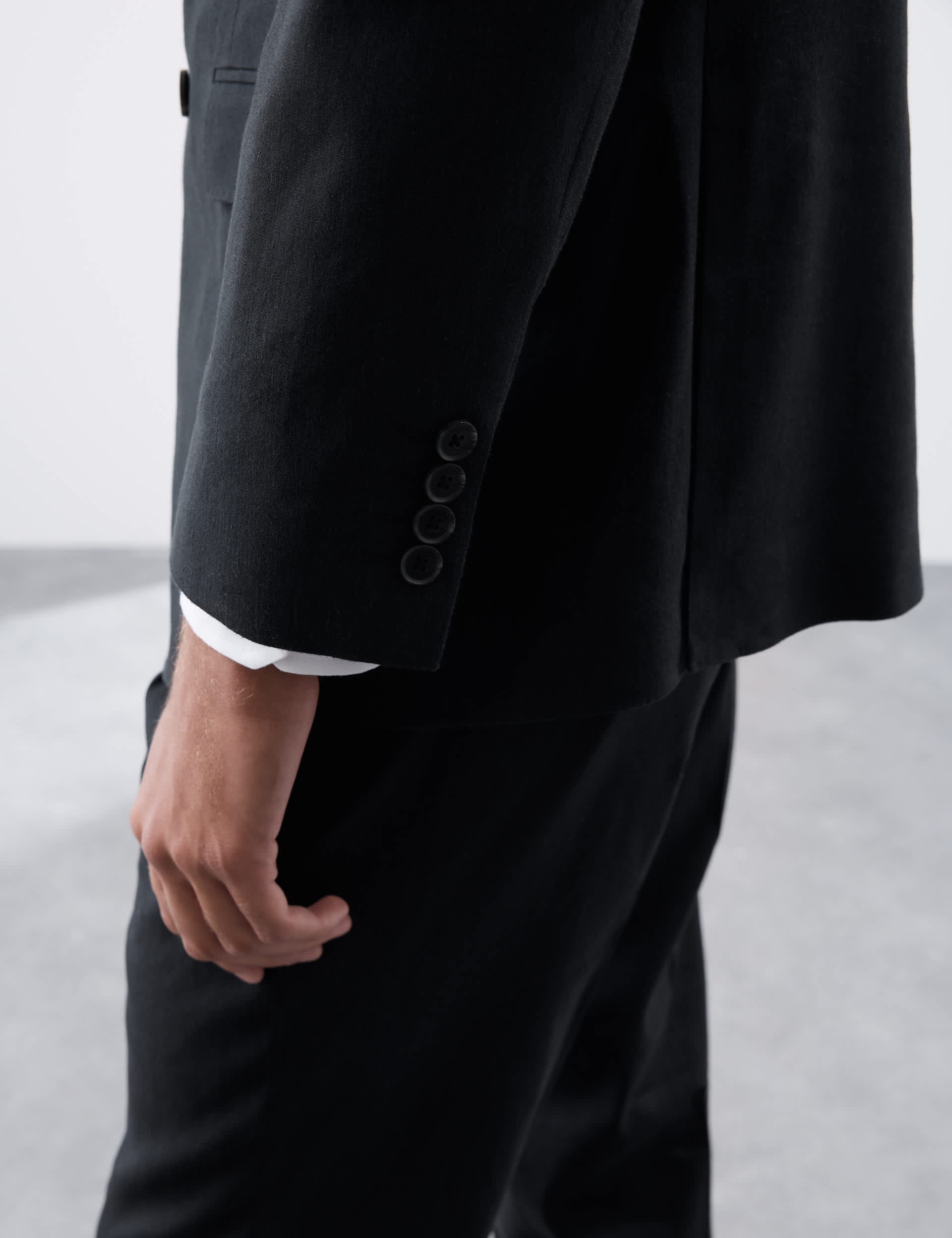 Tailored Fit Italian Performance Linen Blend Double Breasted Suit Jacket thumbnail 6