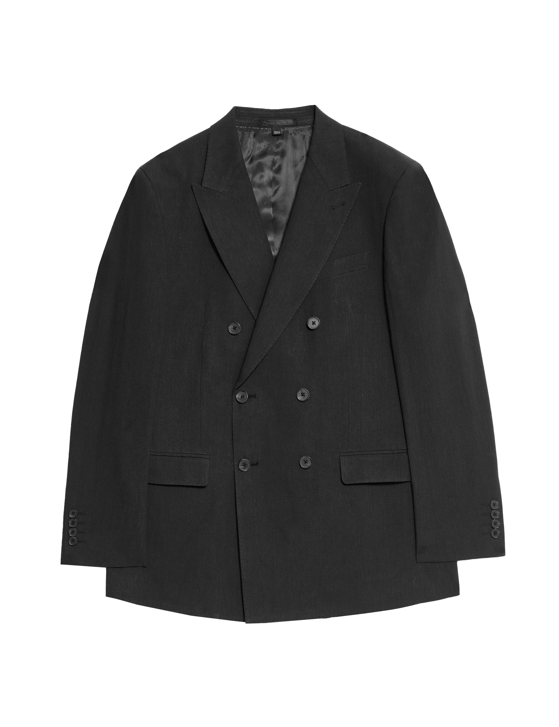 Tailored Fit Italian Performance Linen Blend Double Breasted Suit Jacket thumbnail 3
