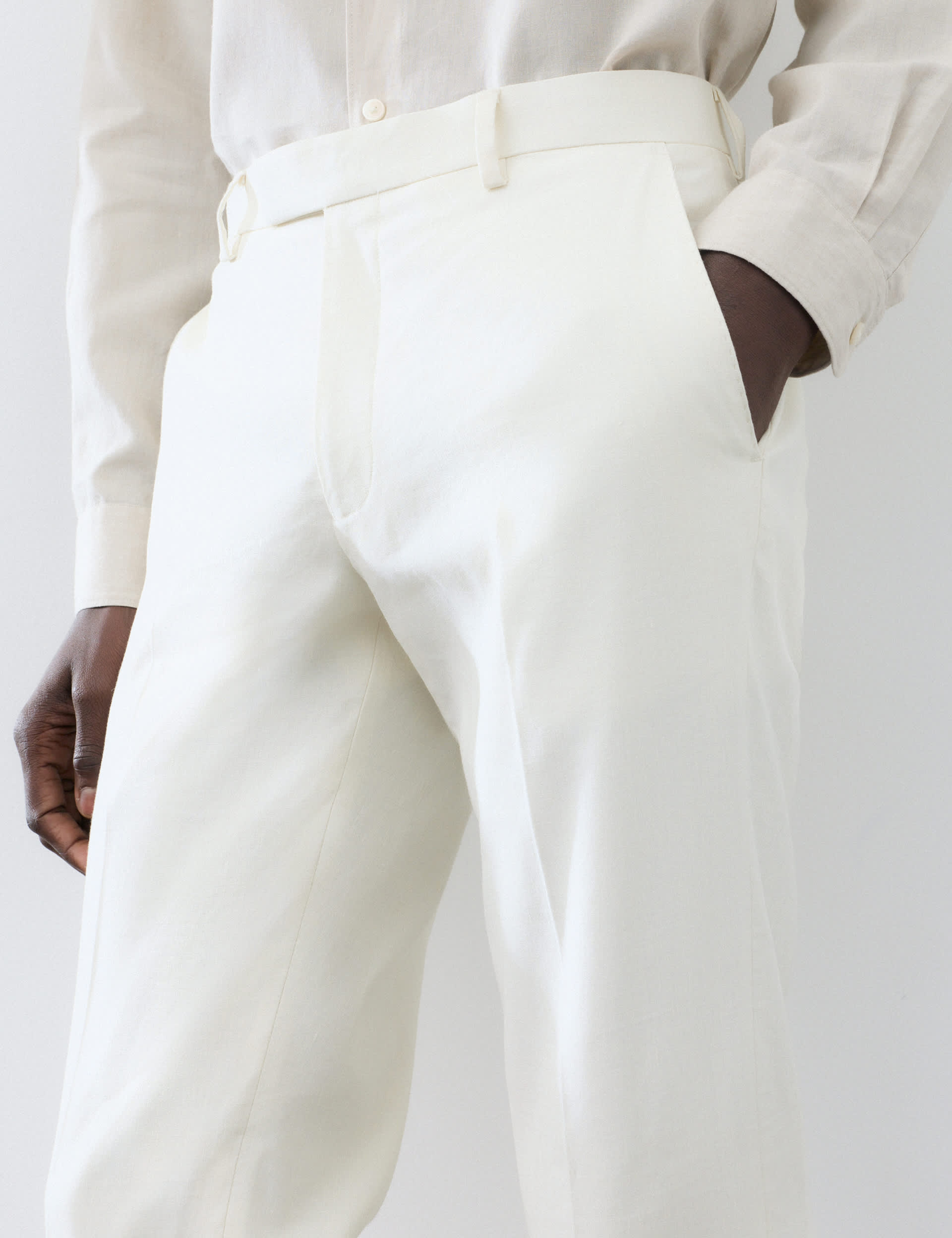 Tailored Fit Italian Performance Linen Blend Suit Trousers thumbnail 5