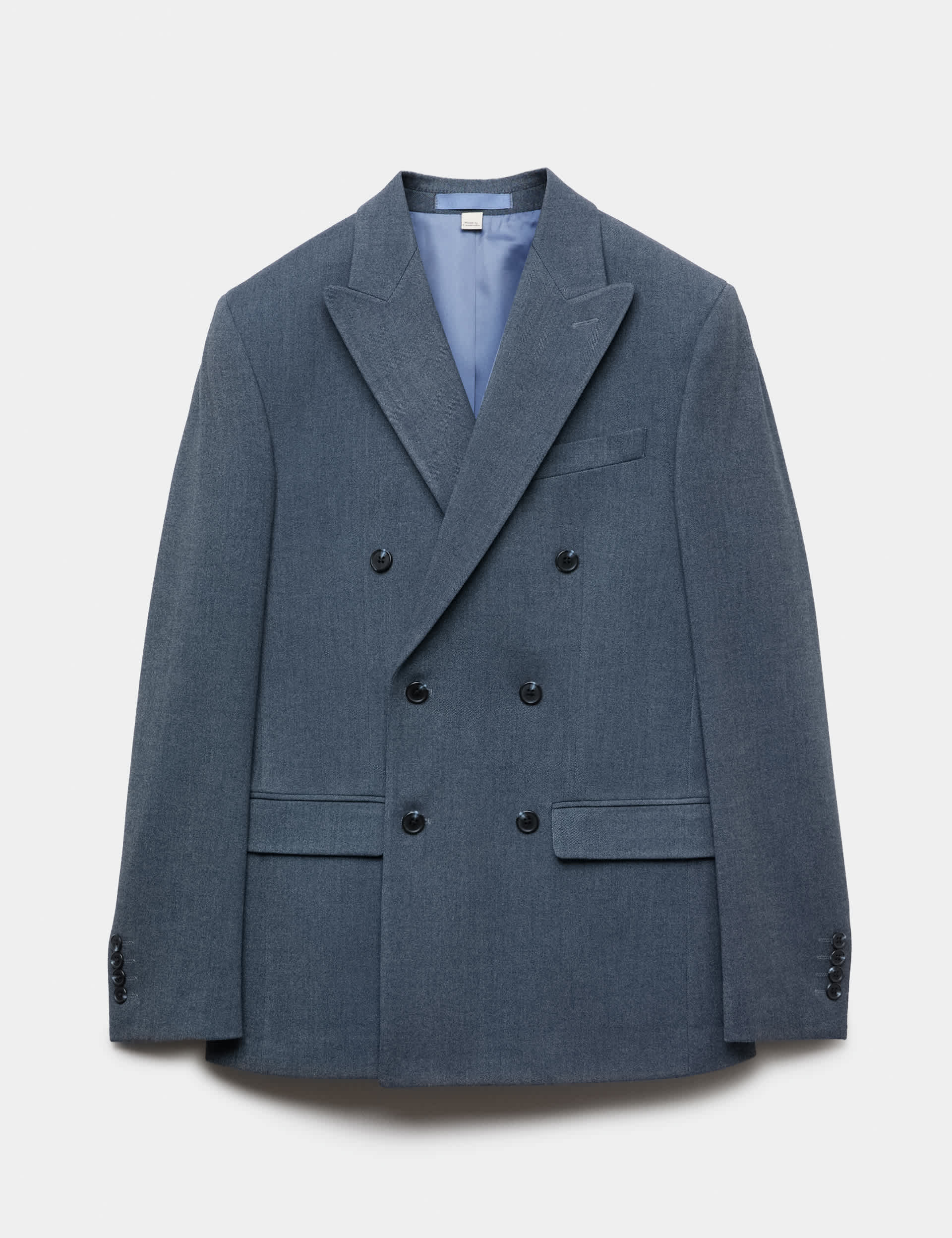Slim Fit Twill Double Breasted Suit Jacket thumbnail 2