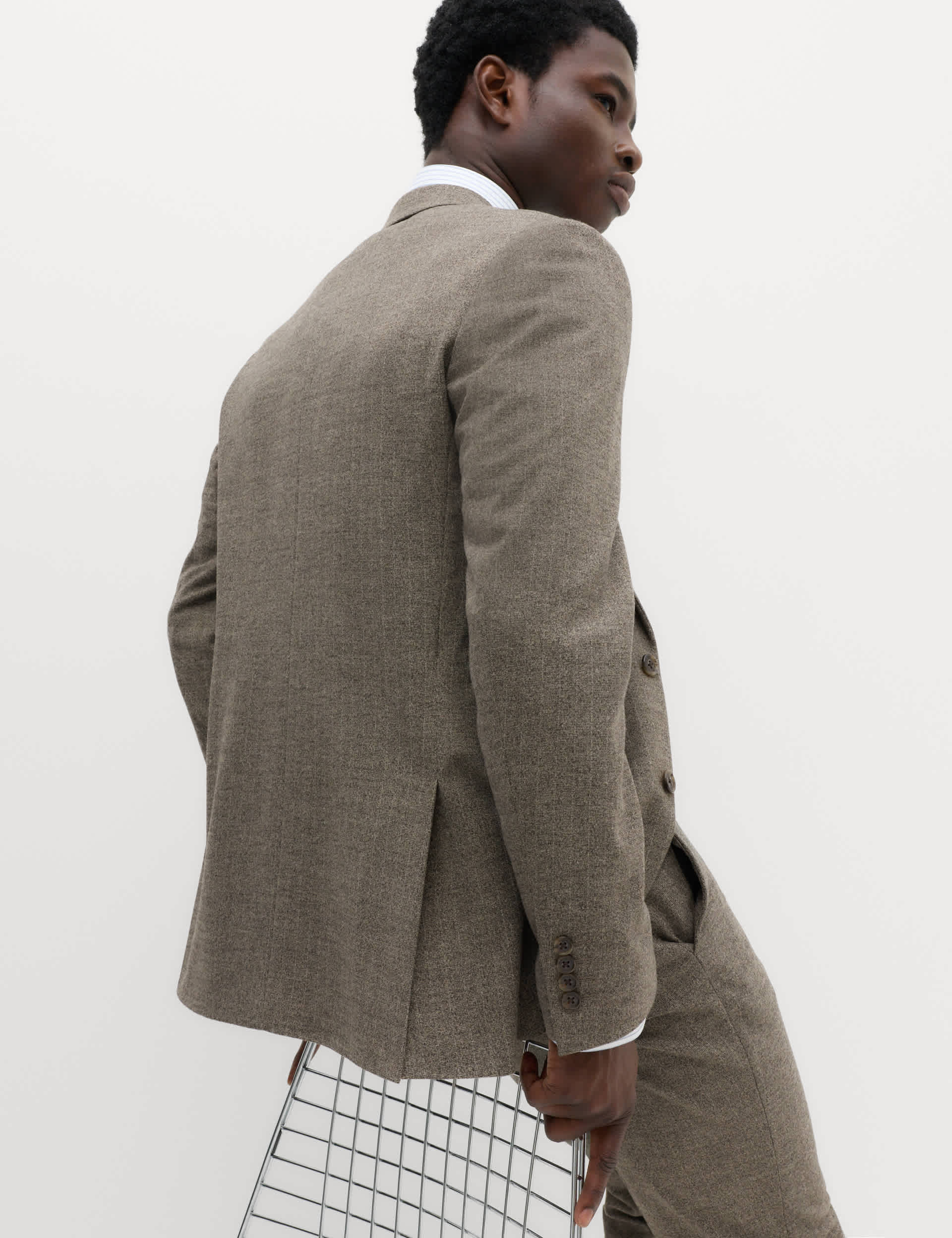 Slim Fit Striped Stretch Suit Jacket thumbnail 5