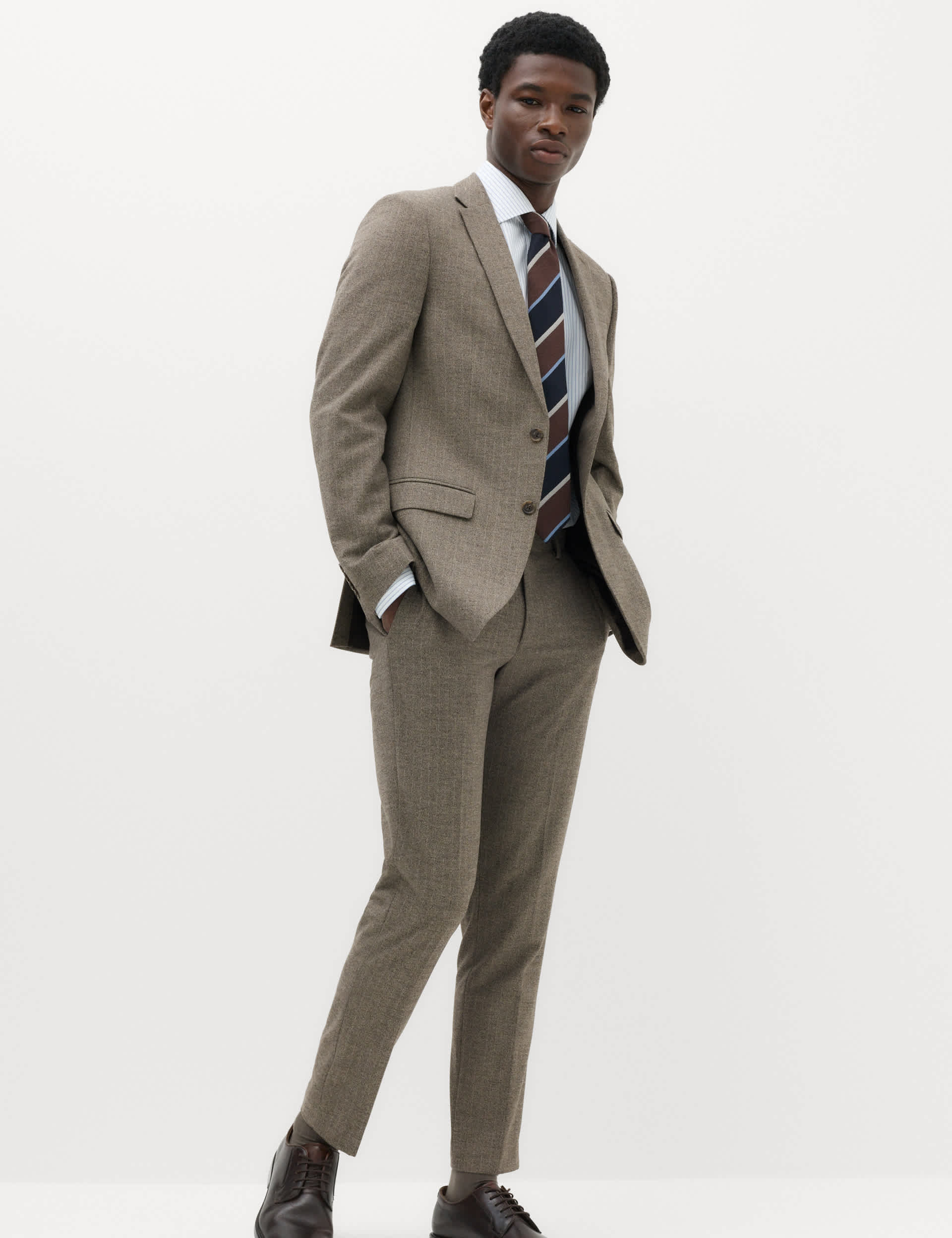 Slim Fit Striped Stretch Suit Jacket thumbnail 6