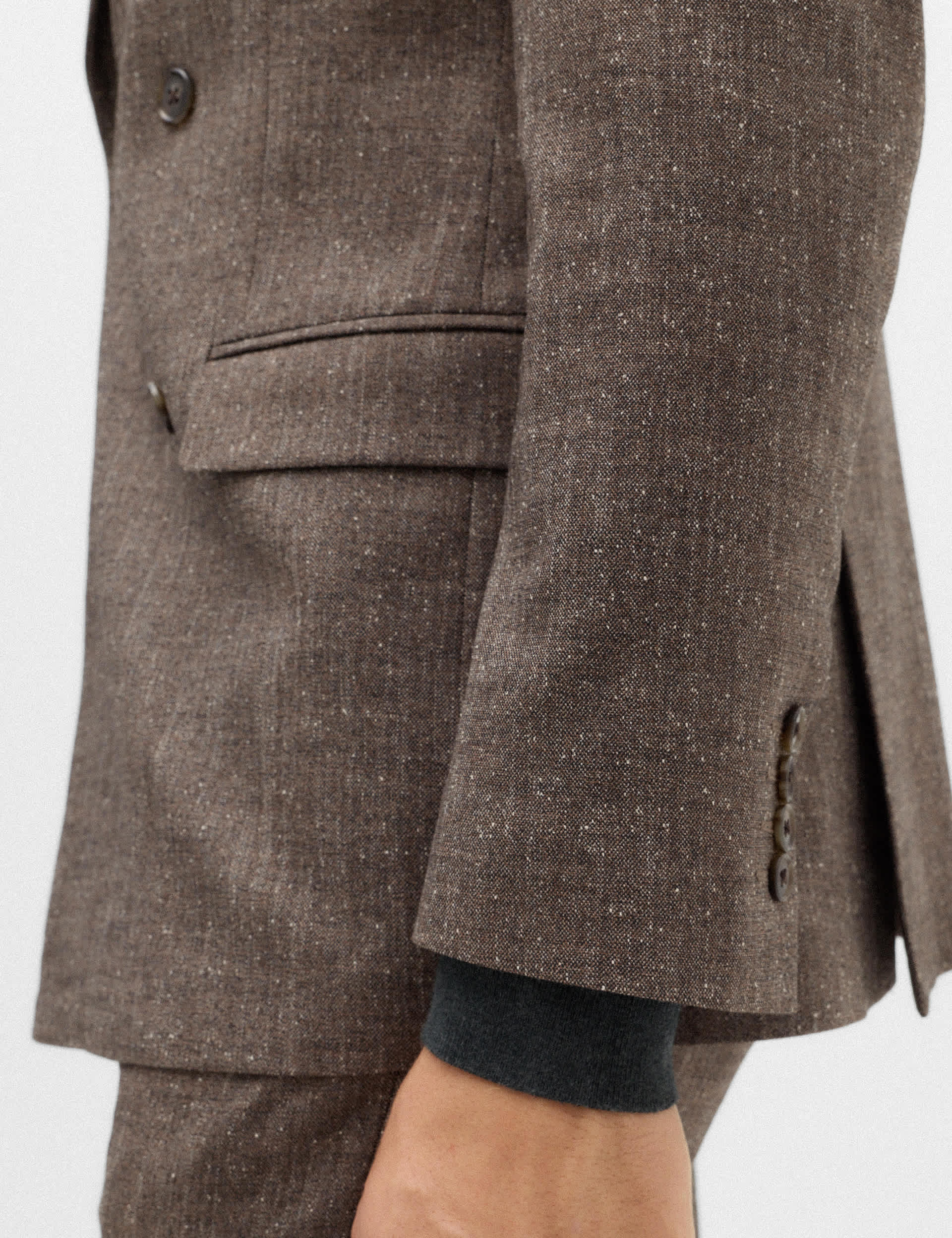 Tailored Fit Textured Stretch Suit Jacket thumbnail 3