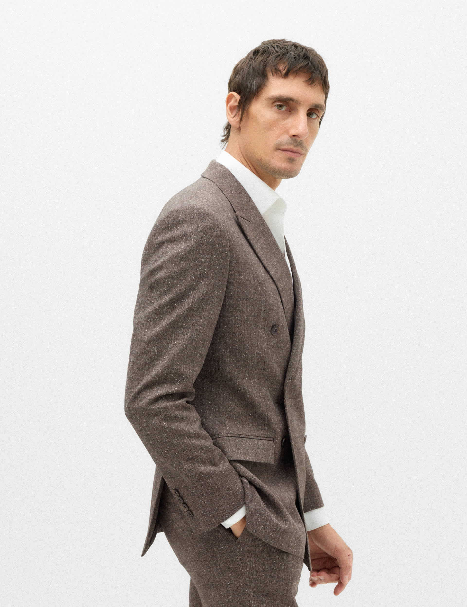 Tailored Fit Textured Stretch Suit Jacket thumbnail 7